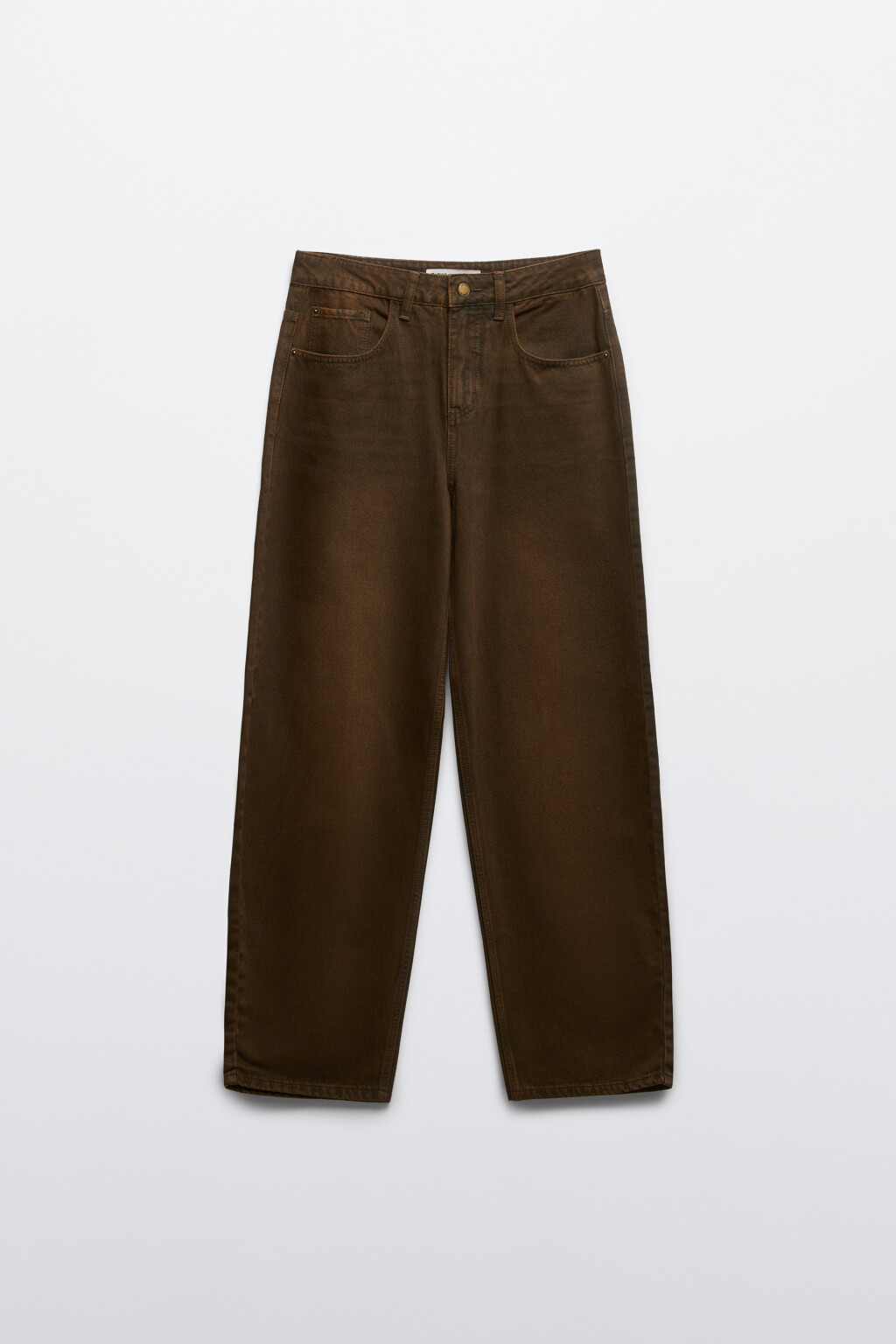 Джинсы barrel fit со средней посадкой - цвет коричневый - 1