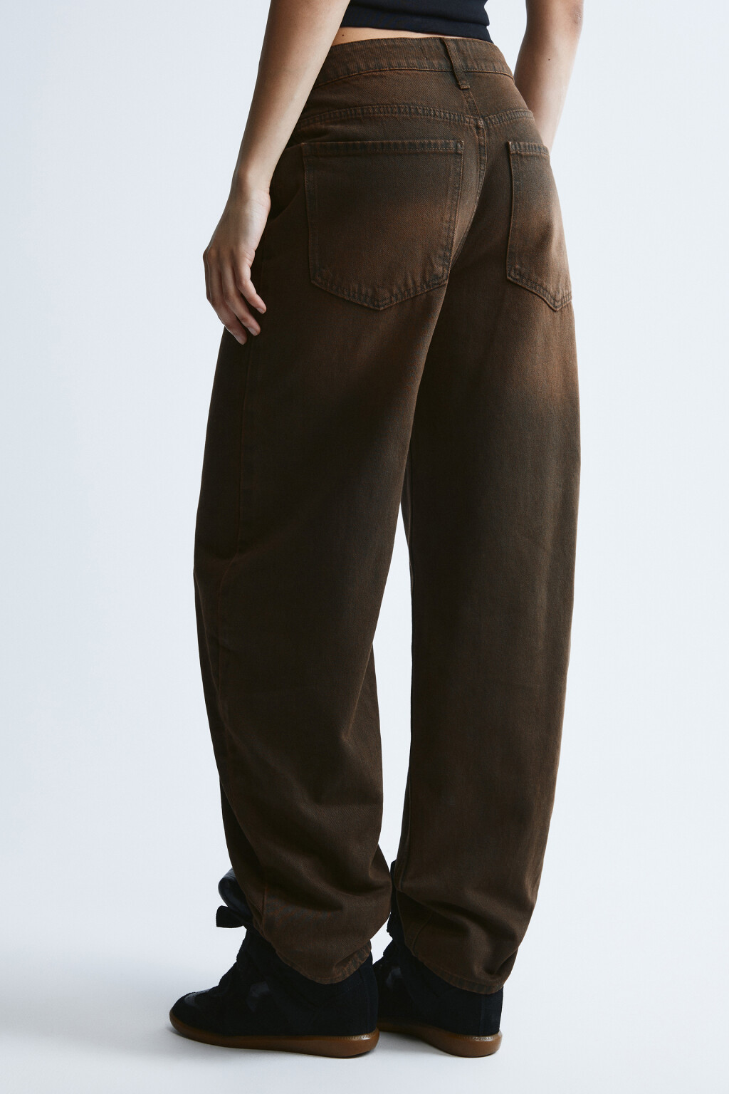 Джинсы barrel fit со средней посадкой - цвет коричневый - 5