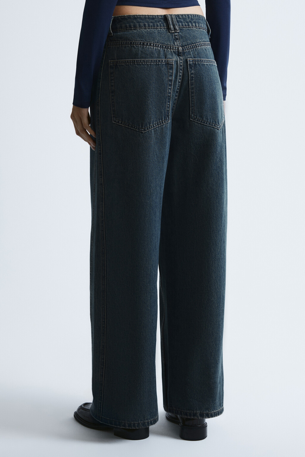 Джинсы baggy fit с декоративными швами - цвет темный тинт - 3