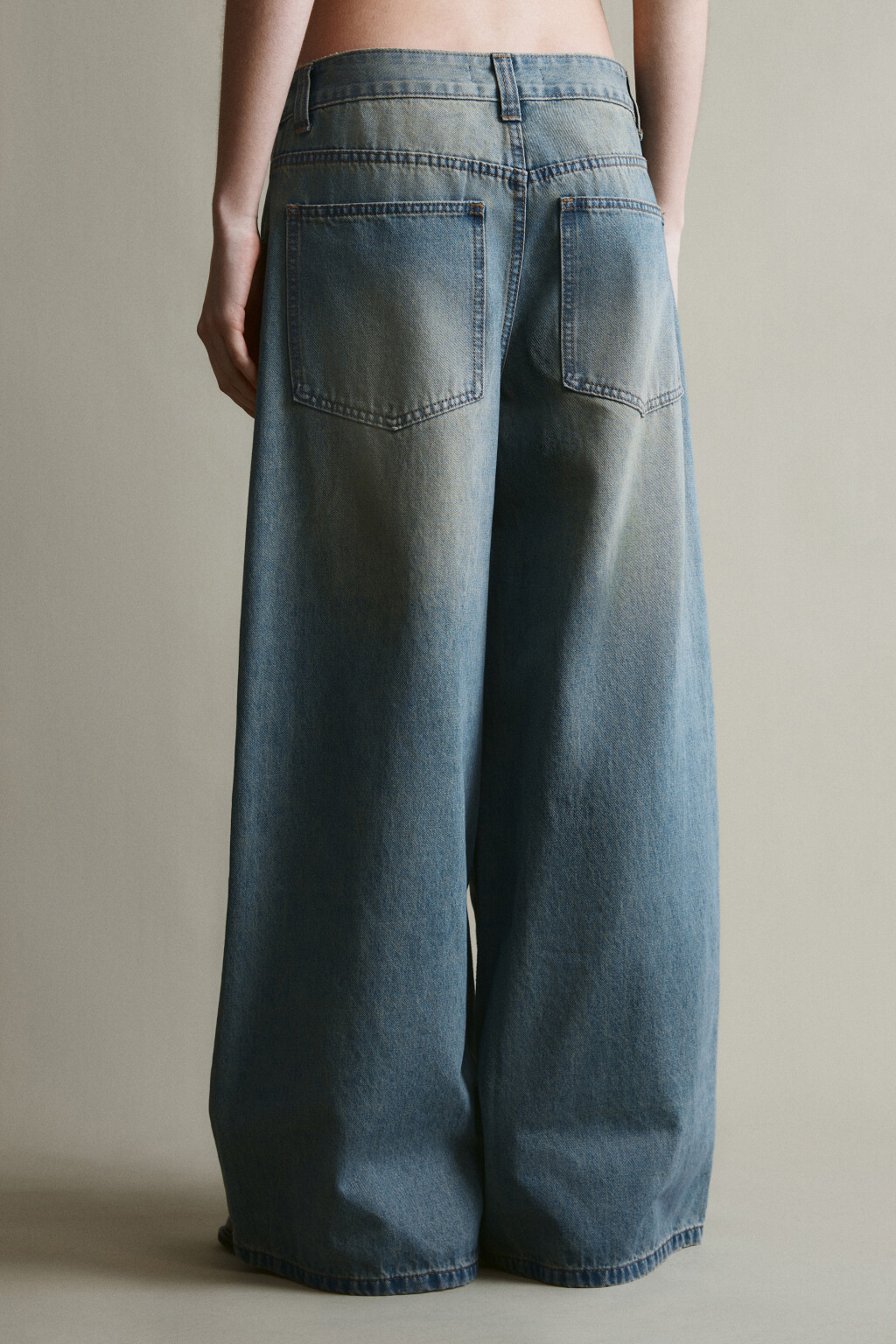 Джинсы baggy fit с принтом - цвет синий - 3