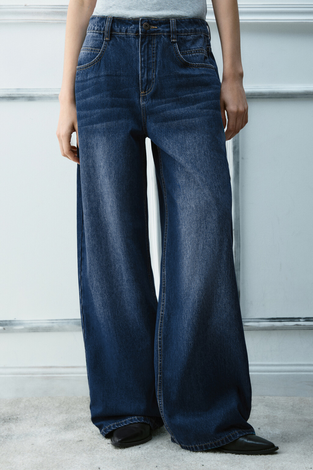 Джинсы baggy fit со средней посадкой - цвет синий - 2