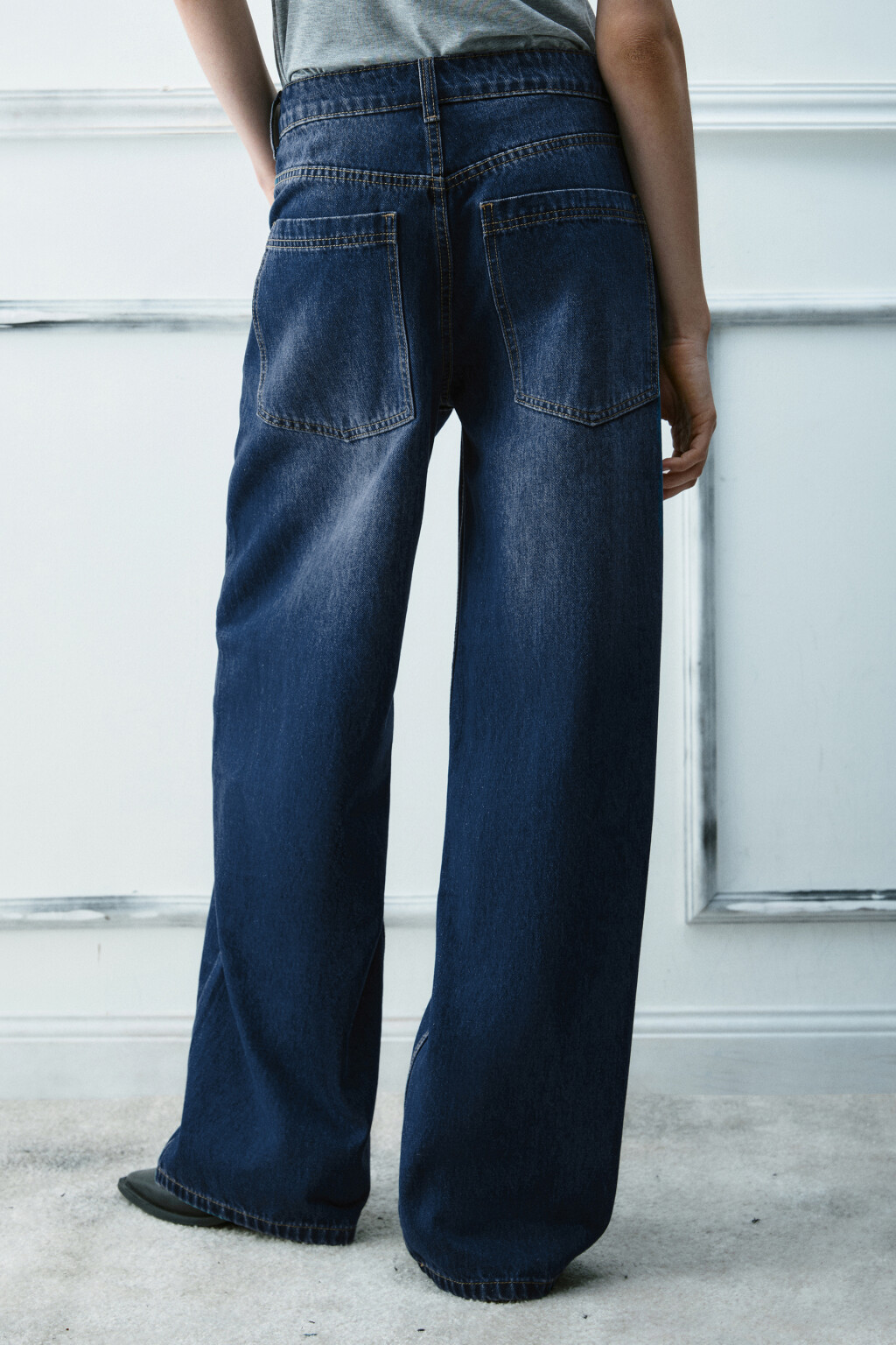 Джинсы baggy fit со средней посадкой - цвет синий - 3