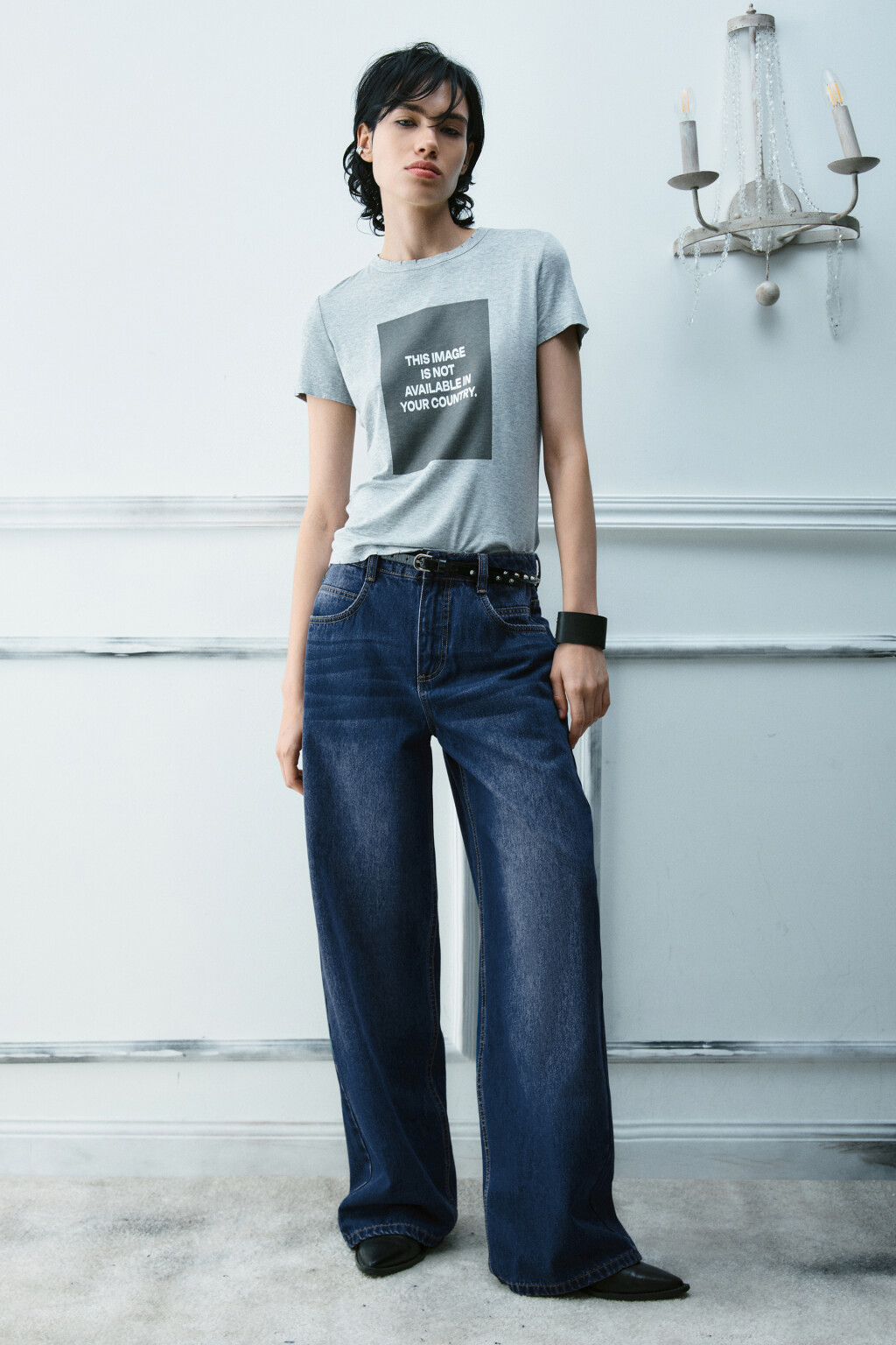 Джинсы baggy fit со средней посадкой - цвет синий - 4