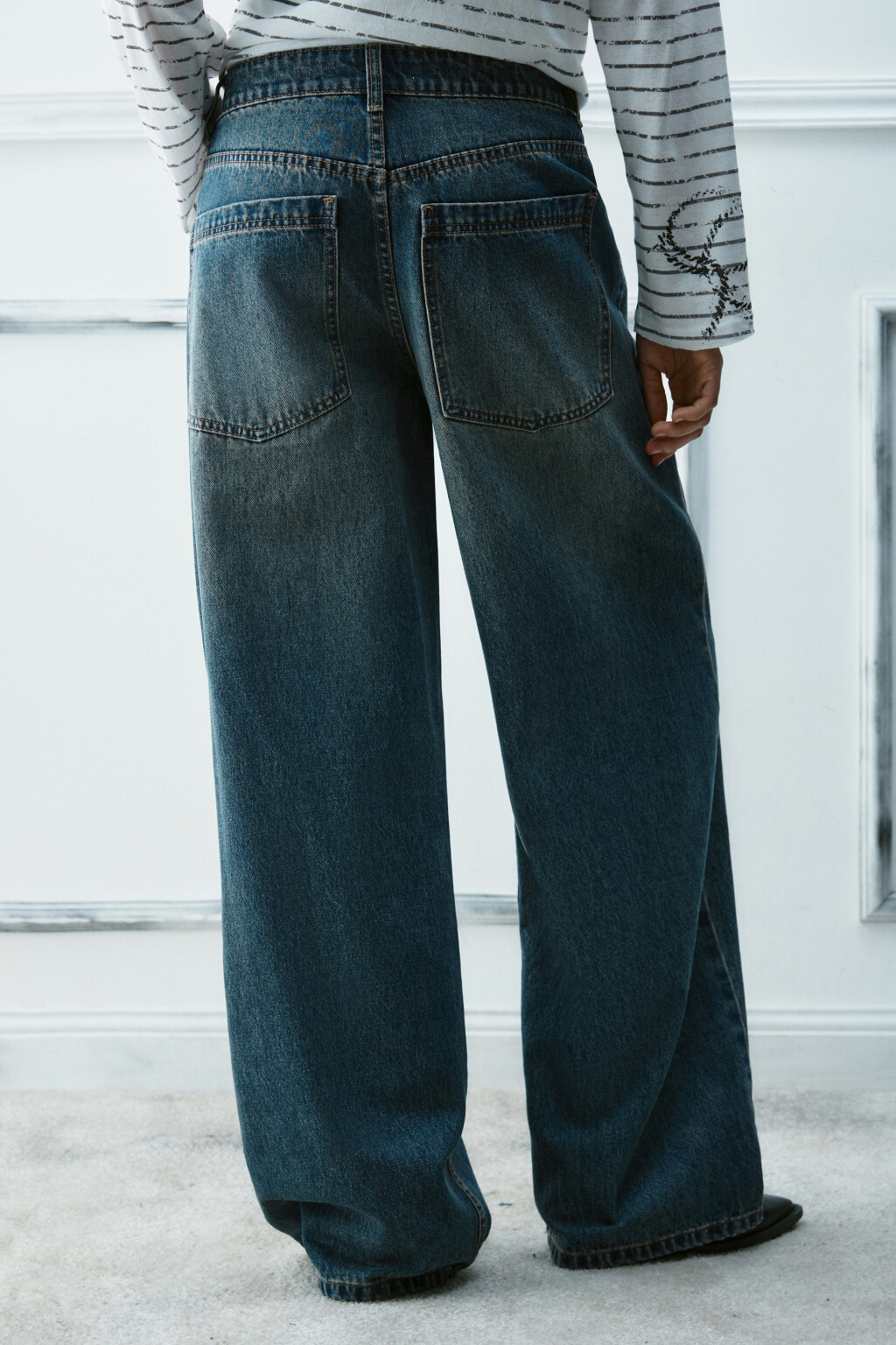 Джинсы baggy fit со средней посадкой - цвет темный тинт - 4