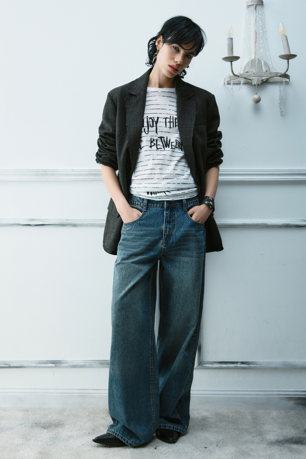 Джинсы baggy fit со средней посадкой - цвет темный тинт - 5