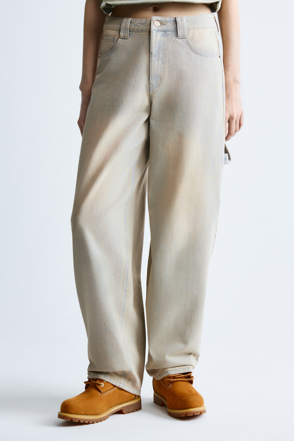 Джинсы cargo со средней посадкой - цвет синий - 2