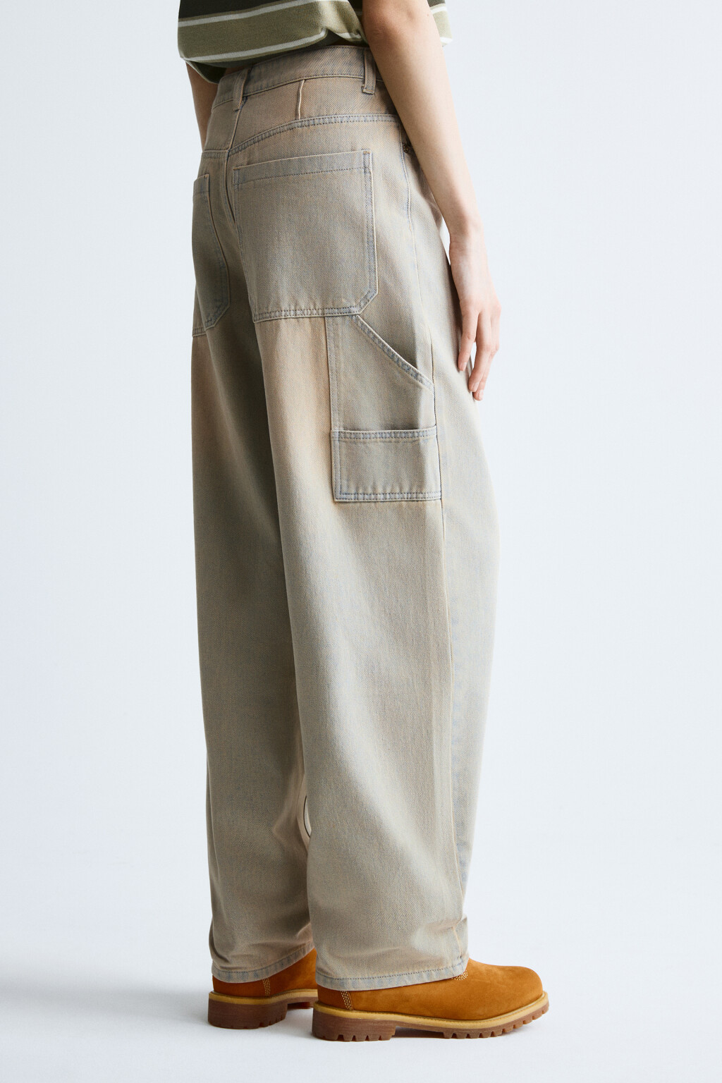 Джинсы cargo со средней посадкой - цвет синий - 3