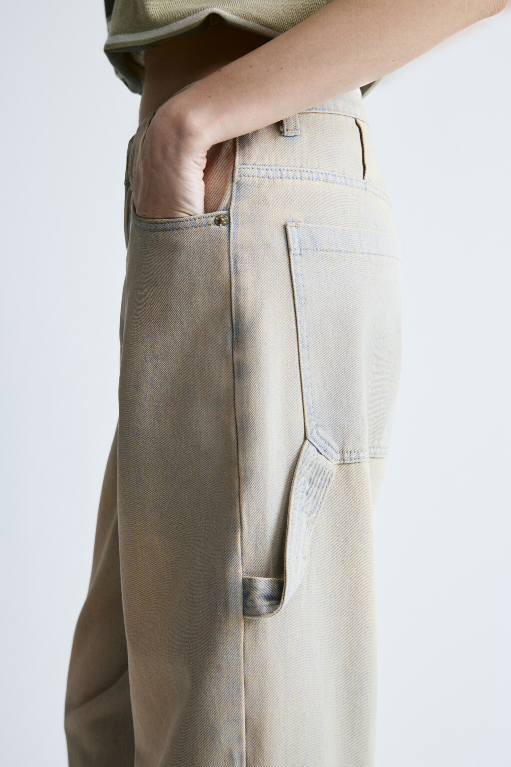 Джинсы cargo со средней посадкой - цвет синий - 5