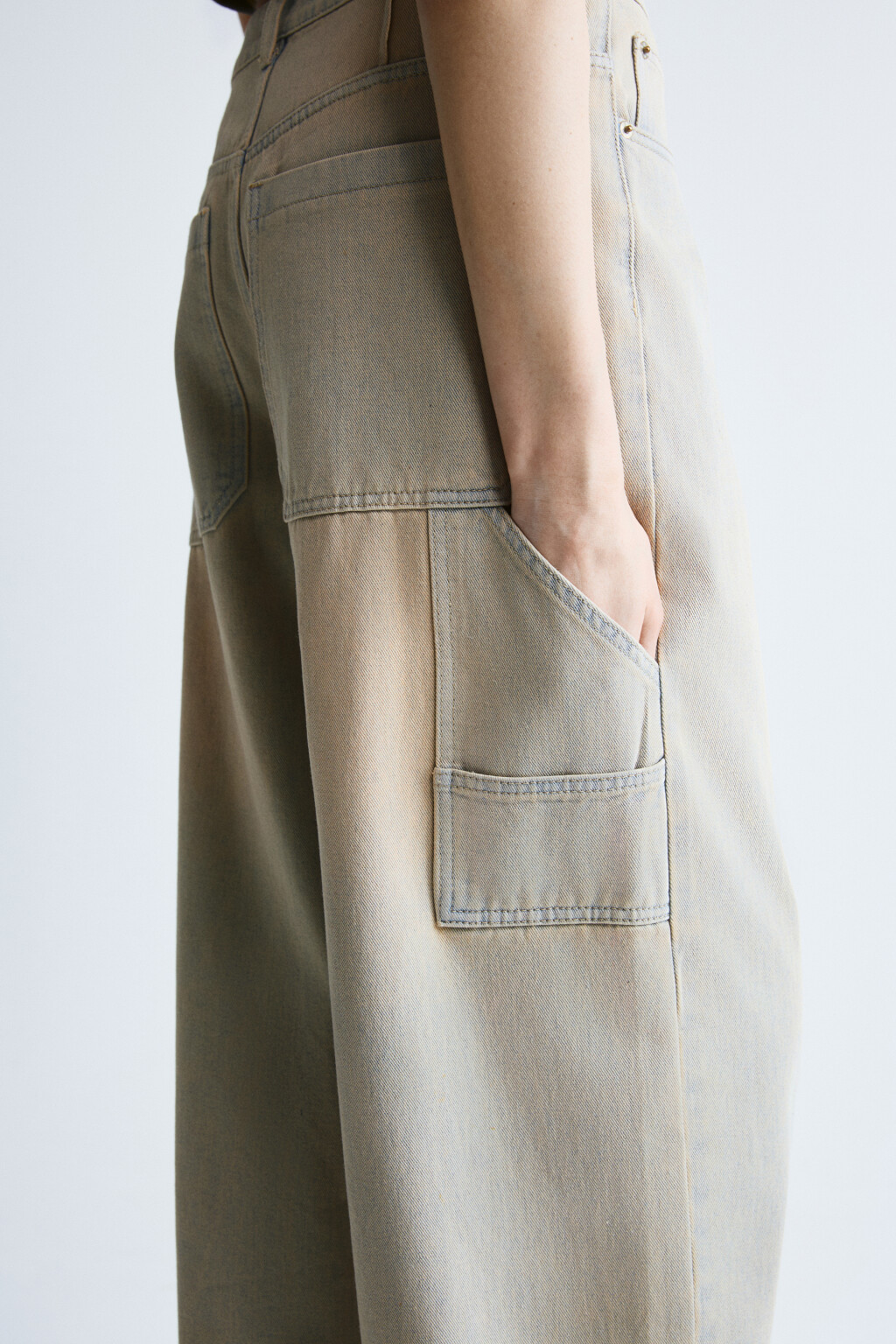 Джинсы cargo со средней посадкой - цвет синий - 6