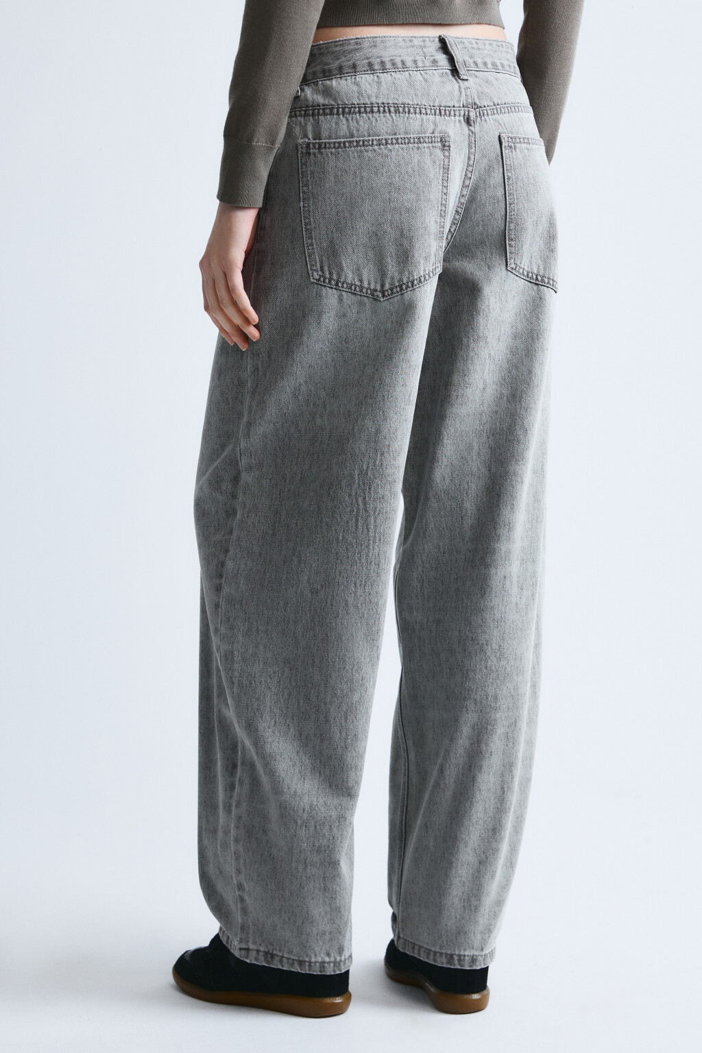 Джинсы baggy fit с низкой посадкой - цвет серый - 4