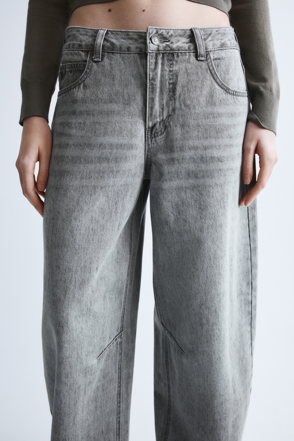 Джинсы baggy fit с низкой посадкой - цвет серый - 7