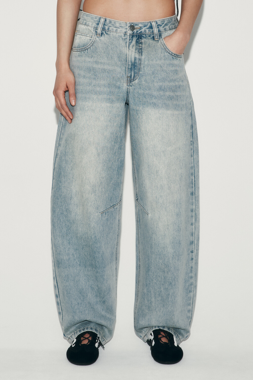 Джинсы baggy fit с низкой посадкой - цвет синий - 3