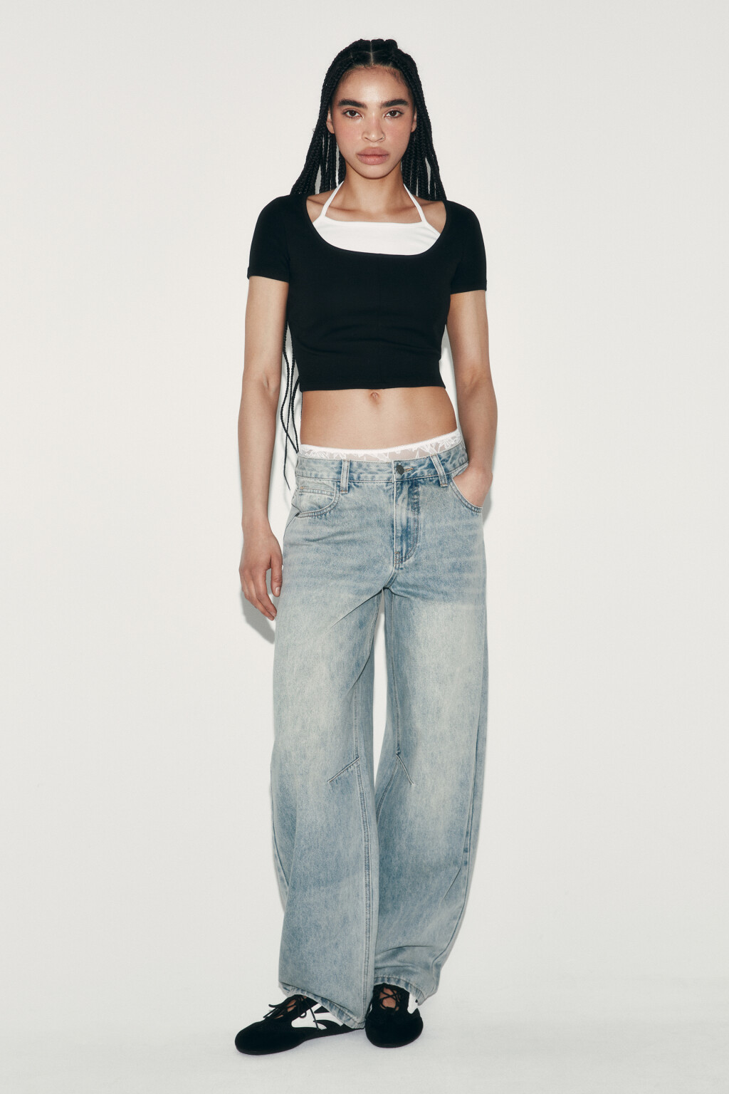 Джинсы baggy fit с низкой посадкой - цвет синий - 5