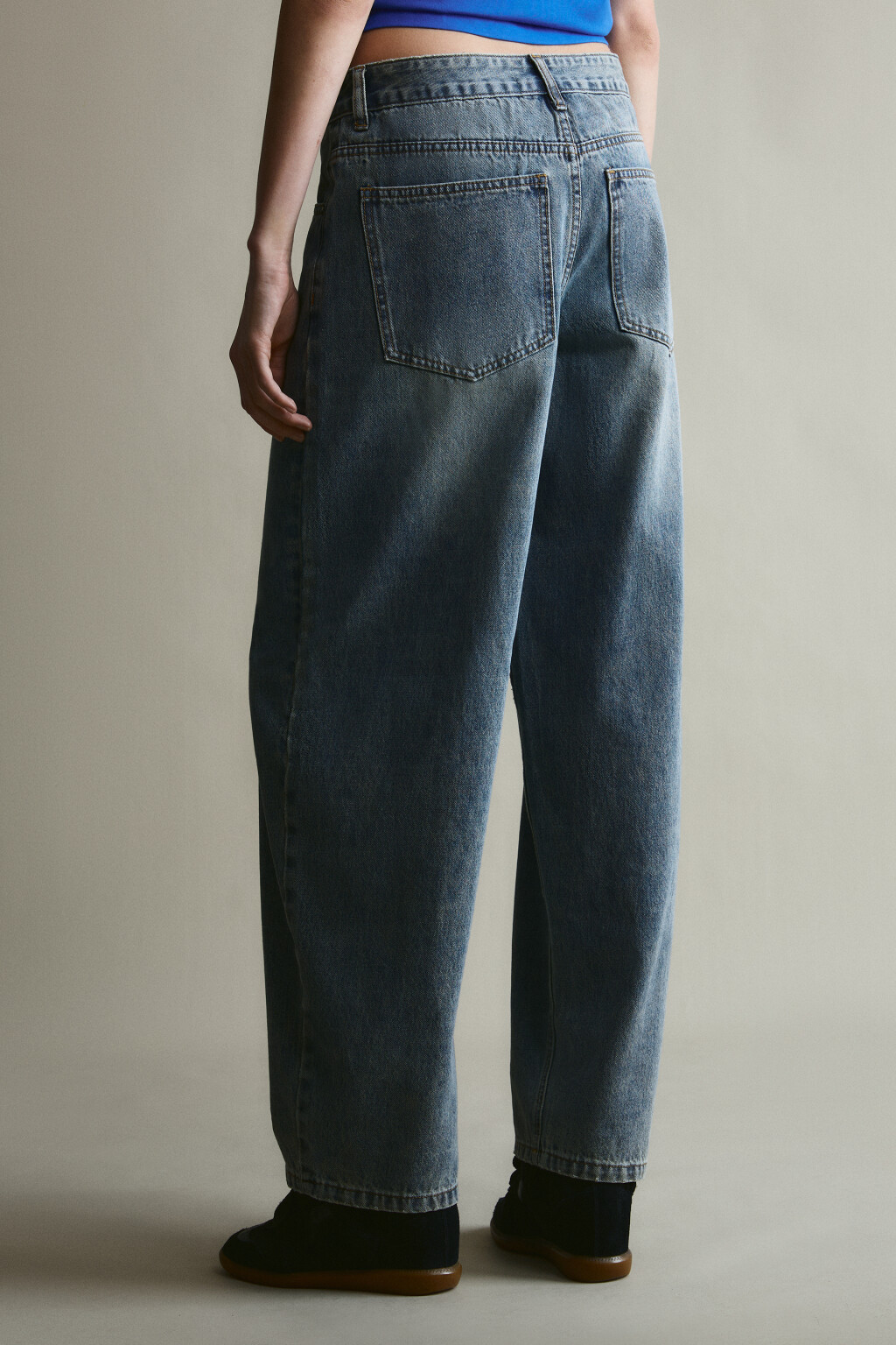Джинсы baggy fit с низкой посадкой - цвет темный тинт - 3