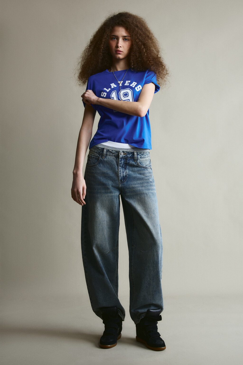 Джинсы baggy fit с низкой посадкой - цвет темный тинт - 4