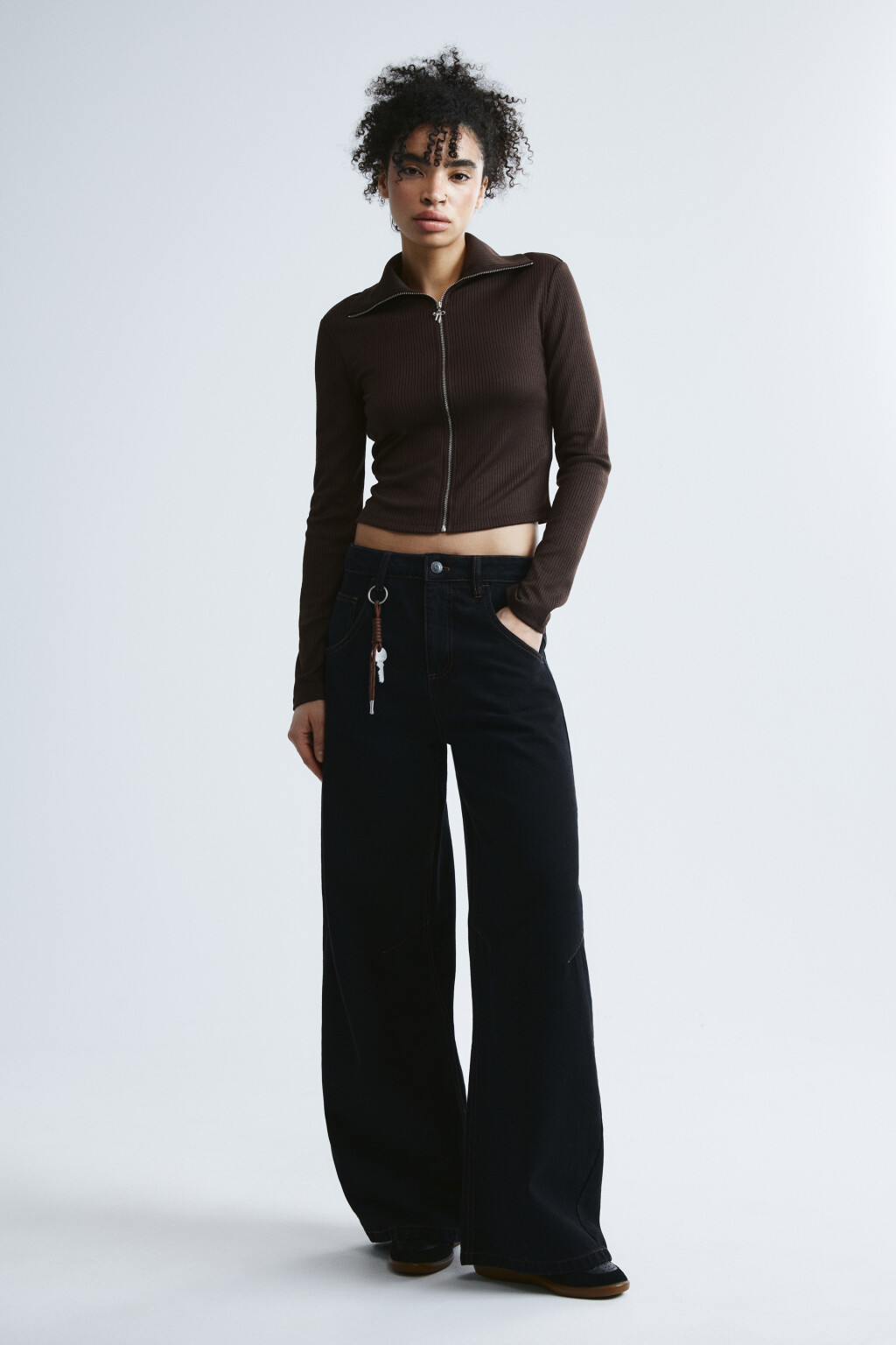 Джинсы barrel fit с подвеской - цвет черный - 4