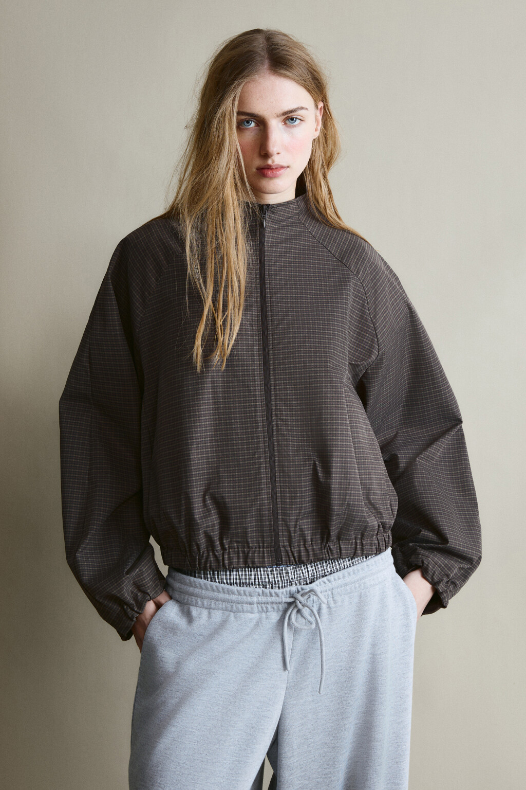 Куртка-бомбер без капюшона в клетку - цвет мультиколор - 4