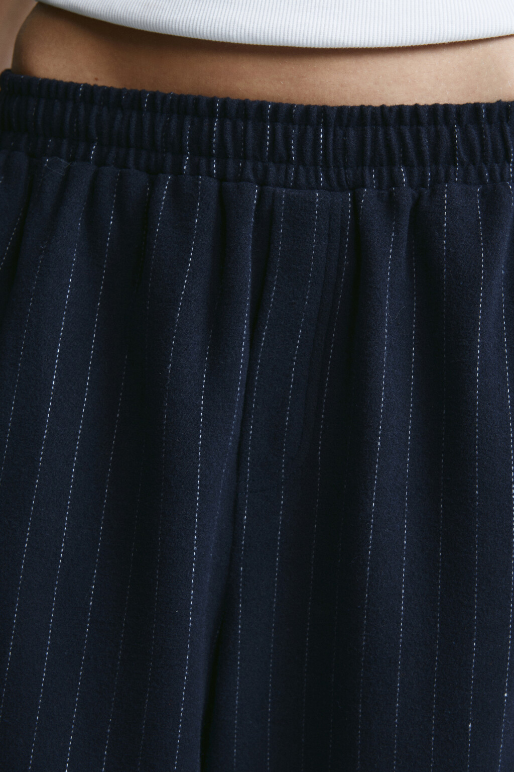 Брюки широкие в полосочку - цвет синий - 6