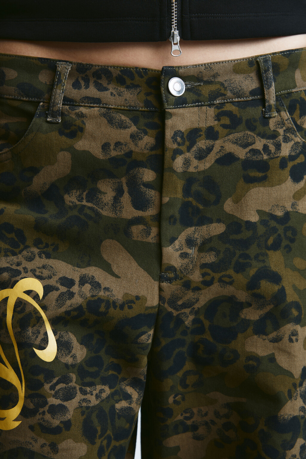 Брюки широкие с леопардовым принтом - цвет зеленый - 6