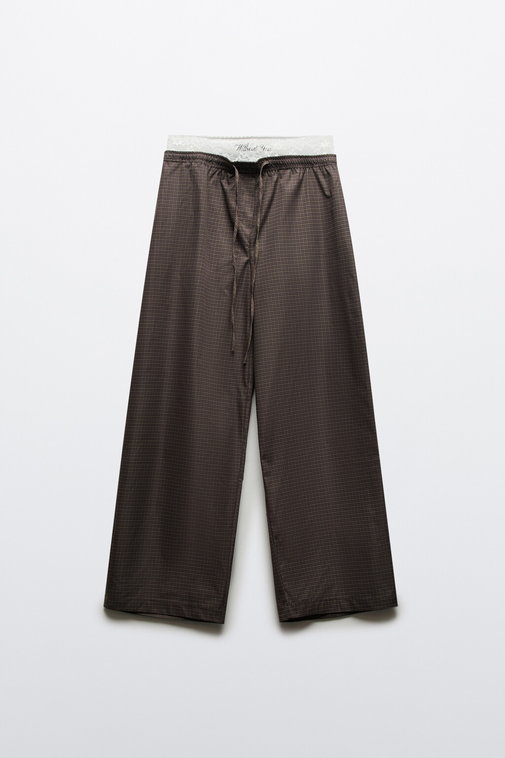 Брюки barrel fit со средней посадкой и кружевом - цвет мультиколор - 1