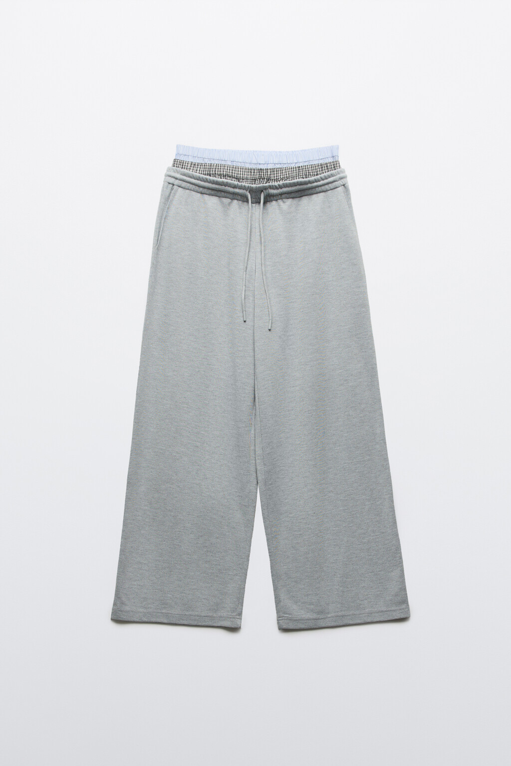 Брюки barrel fit с имитацией второго слоя - цвет серый - 1