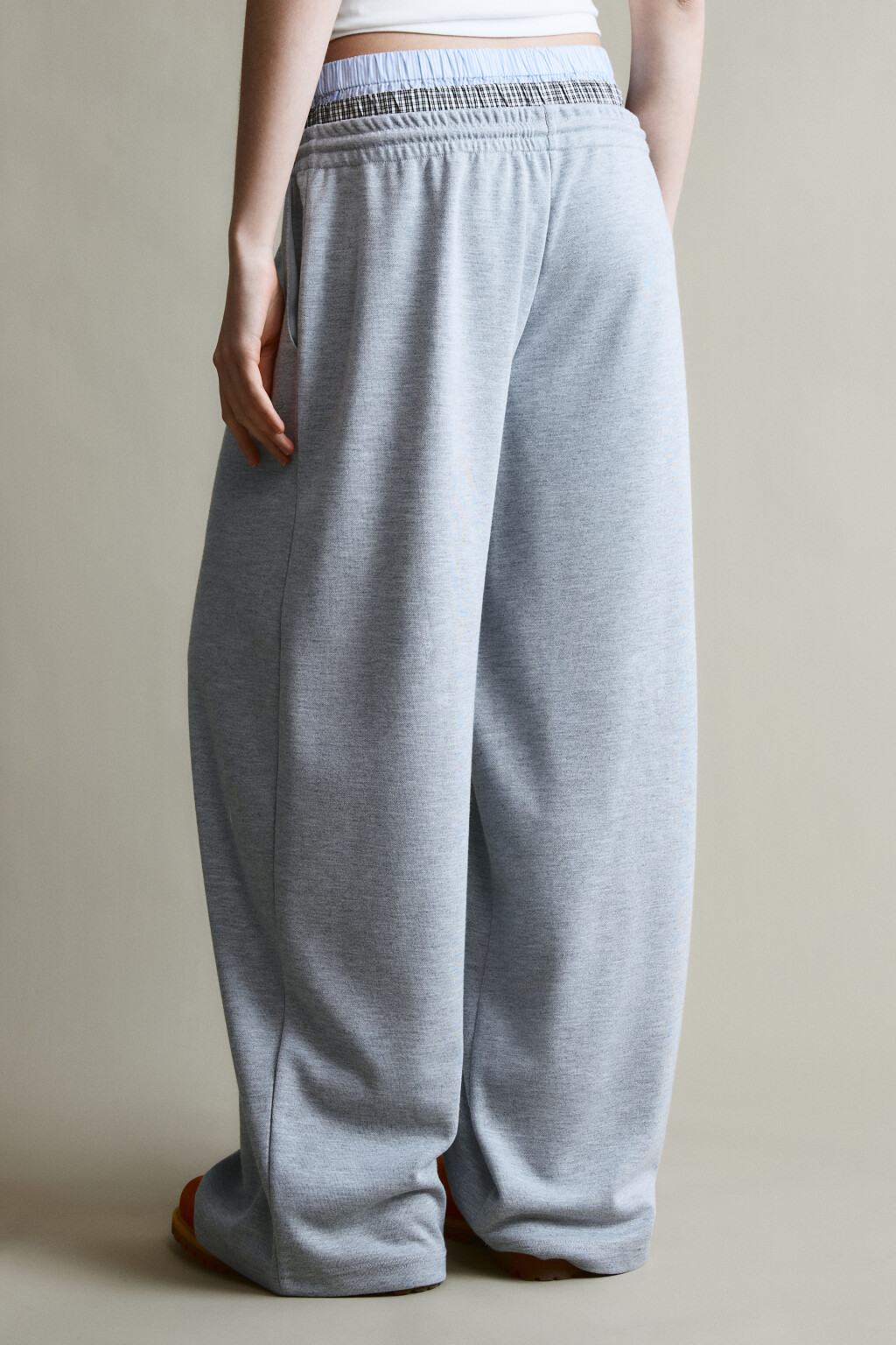 Брюки barrel fit с имитацией второго слоя - цвет серый - 3