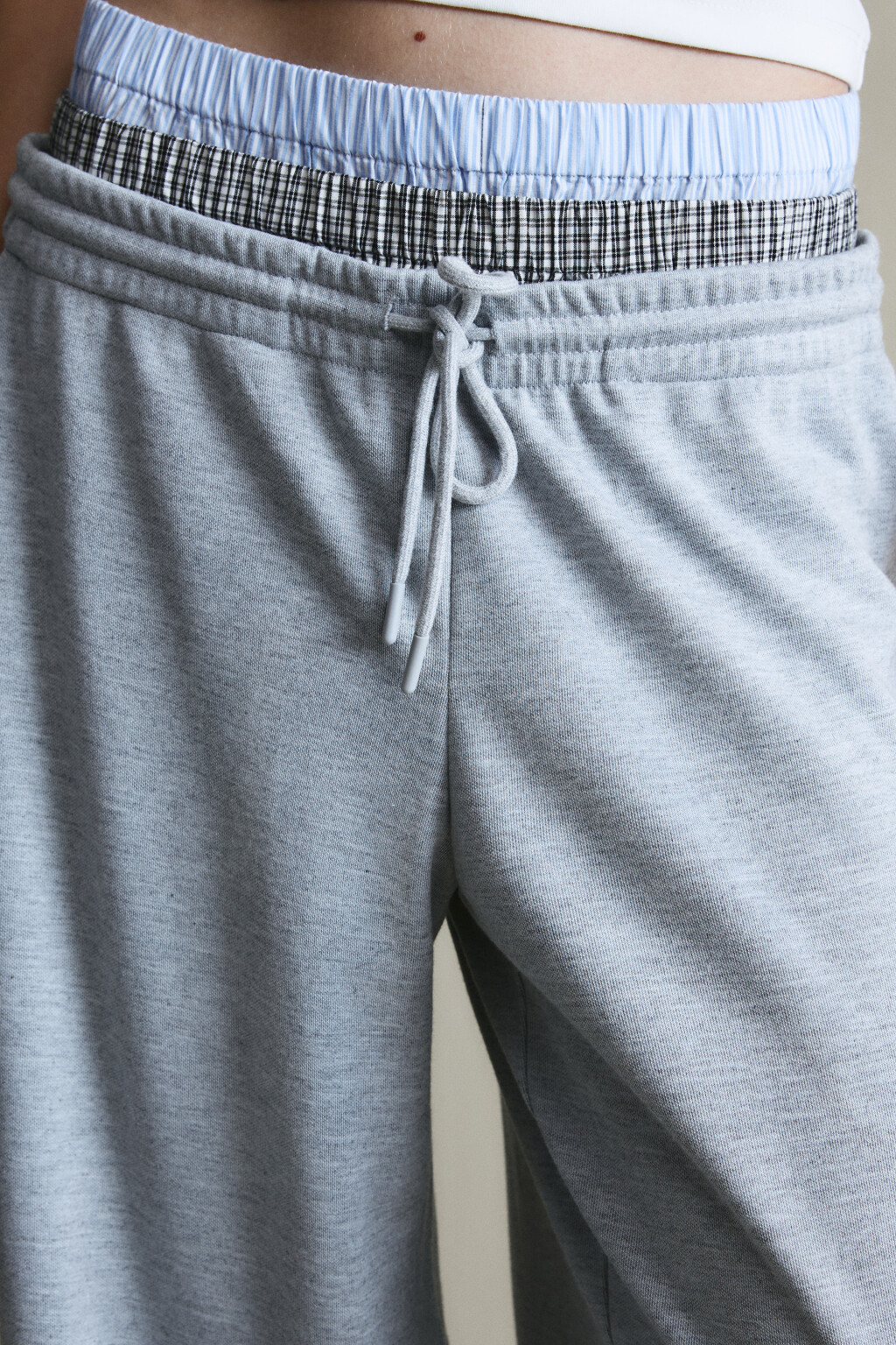 Брюки barrel fit с имитацией второго слоя - цвет серый - 5