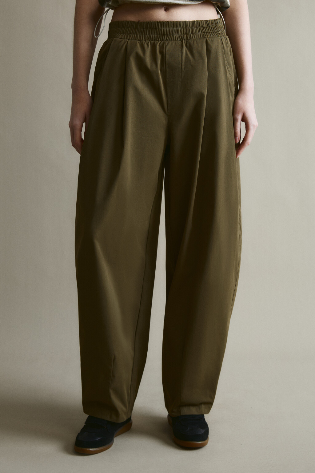 Брюки barrel fit со средней посадкой - цвет зеленый - 3