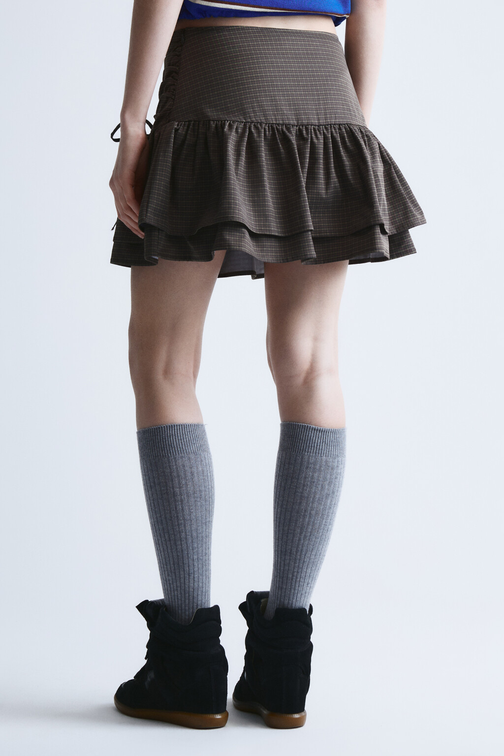 Юбка мини с воланами и сборками - цвет мультиколор - 4