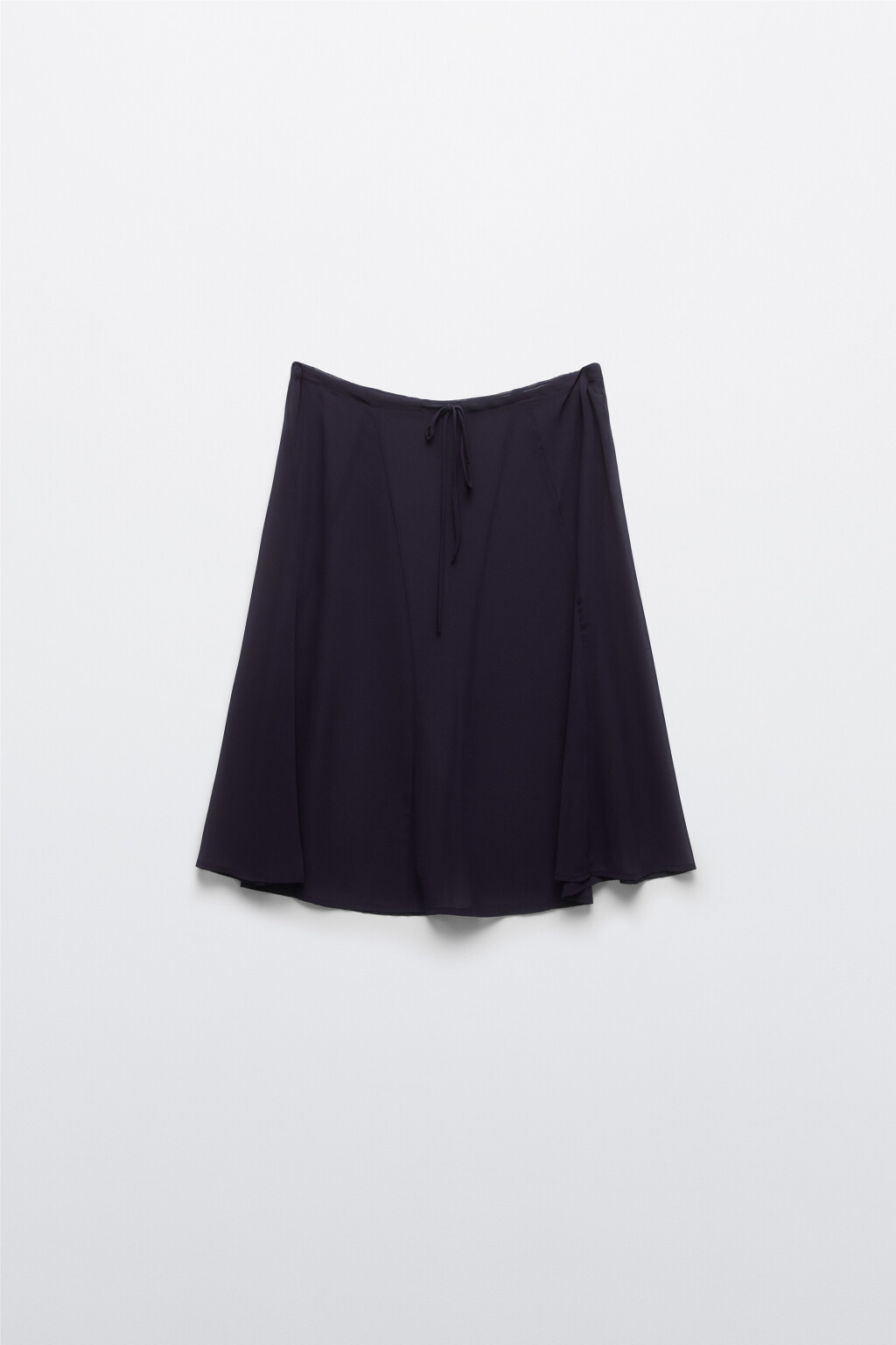 Юбка миди асимметричная на завязках - цвет фиолетовый - 1