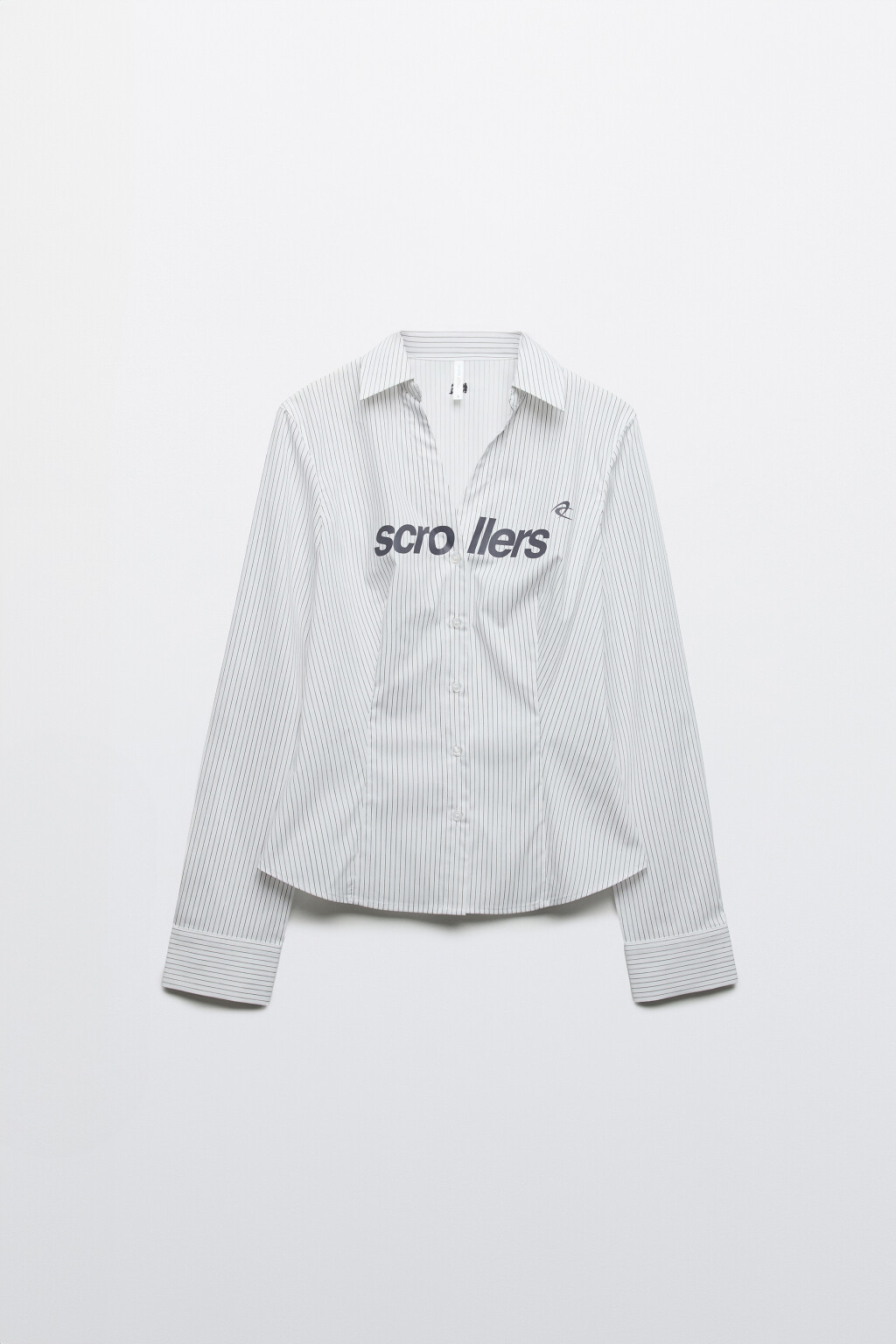 Рубашка приталенная в полосочку - цвет черный - 8