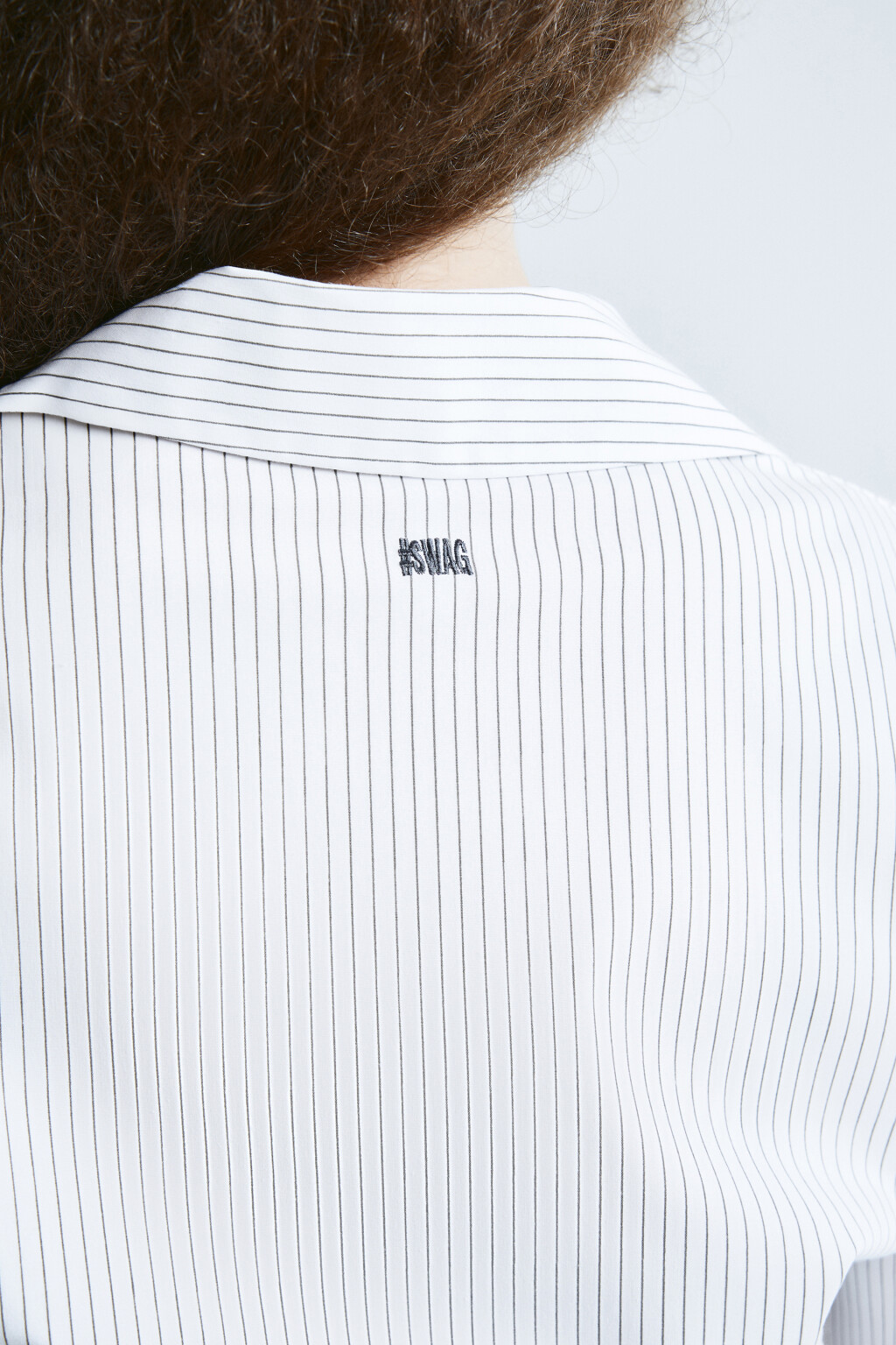 Рубашка приталенная в полосочку - цвет черный - 7