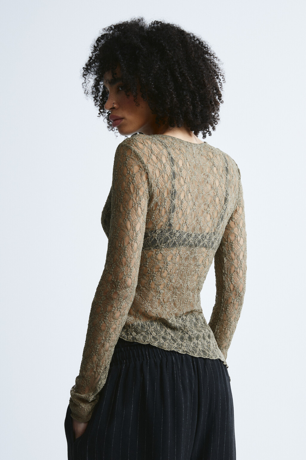 Блузка кружевная с асимметричным низом - цвет мультиколор - 3