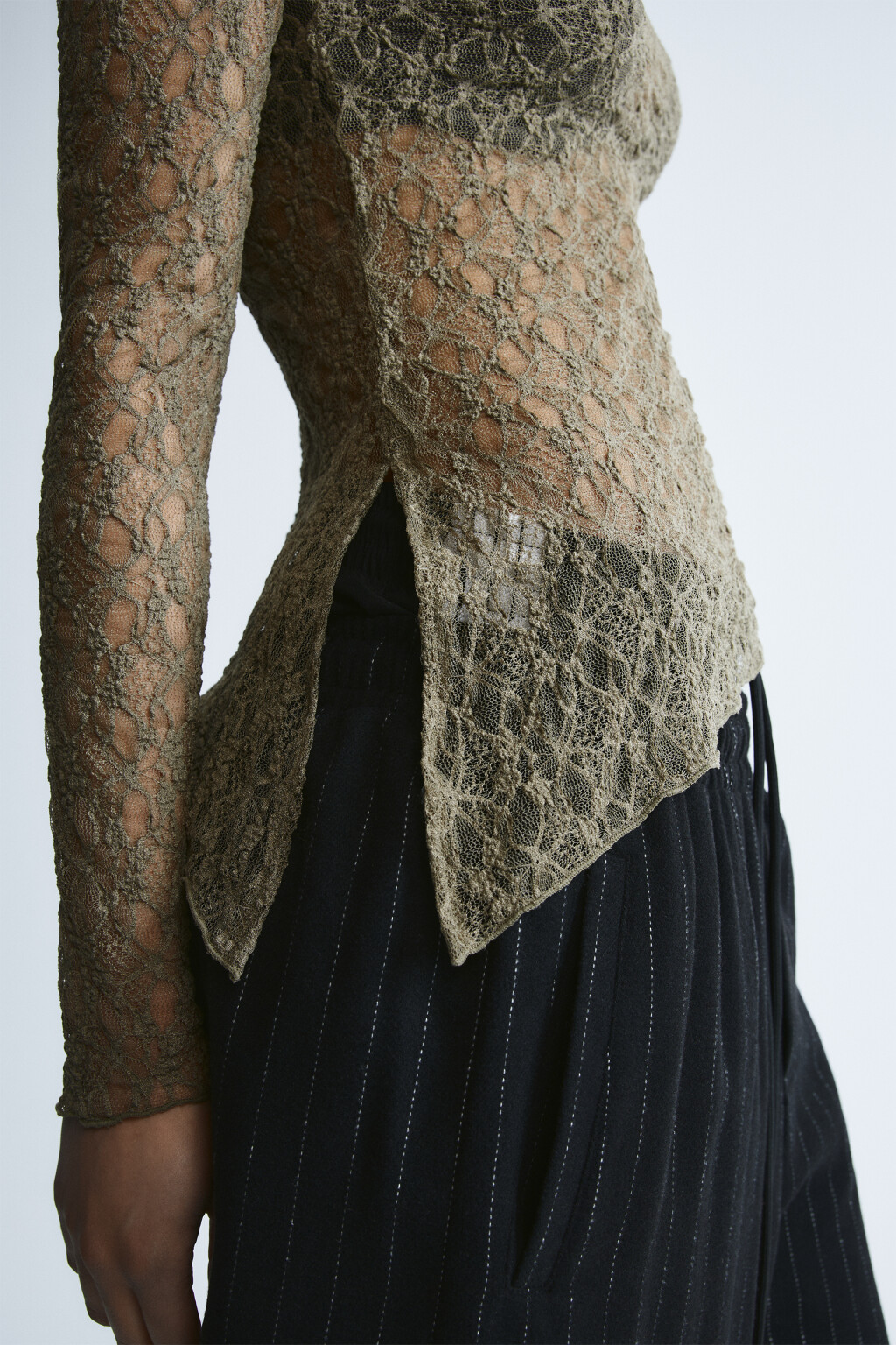 Блузка кружевная с асимметричным низом - цвет мультиколор - 6