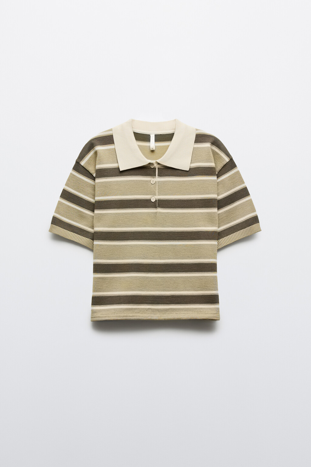 Футболка-поло вязаная - цвет зеленый - 8