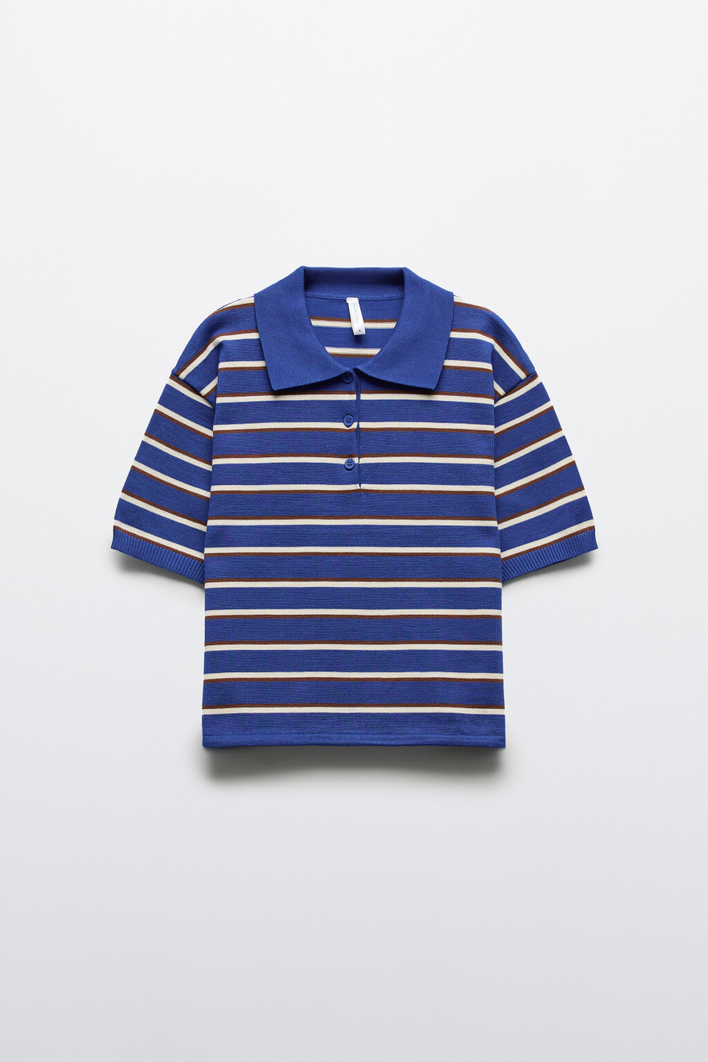 Футболка-поло вязаная - цвет синий - 8