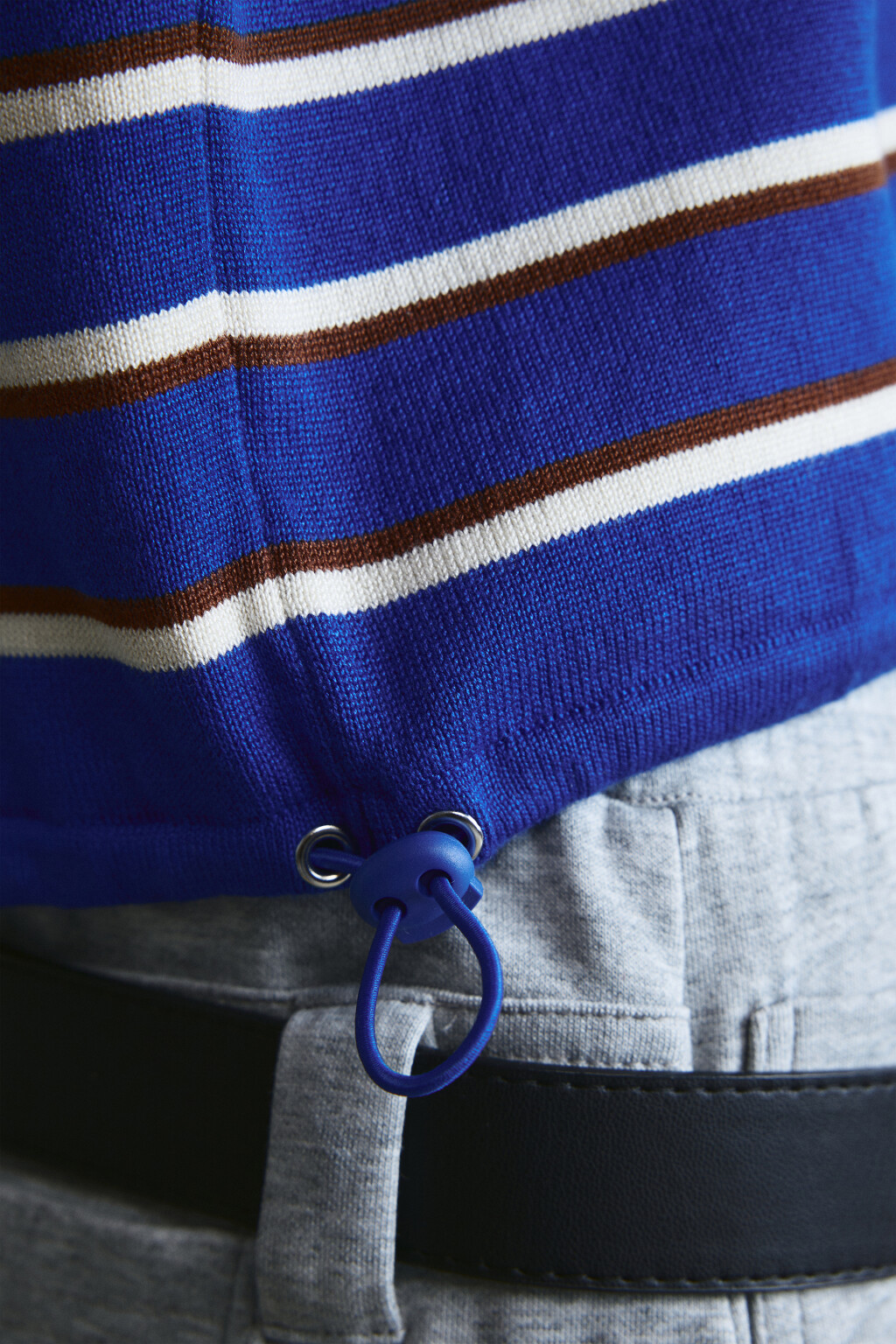 Футболка-поло вязаная - цвет синий - 7