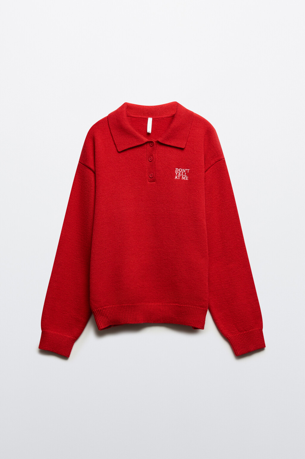 Джемпер вязаный с вышивкой - цвет синий - 1