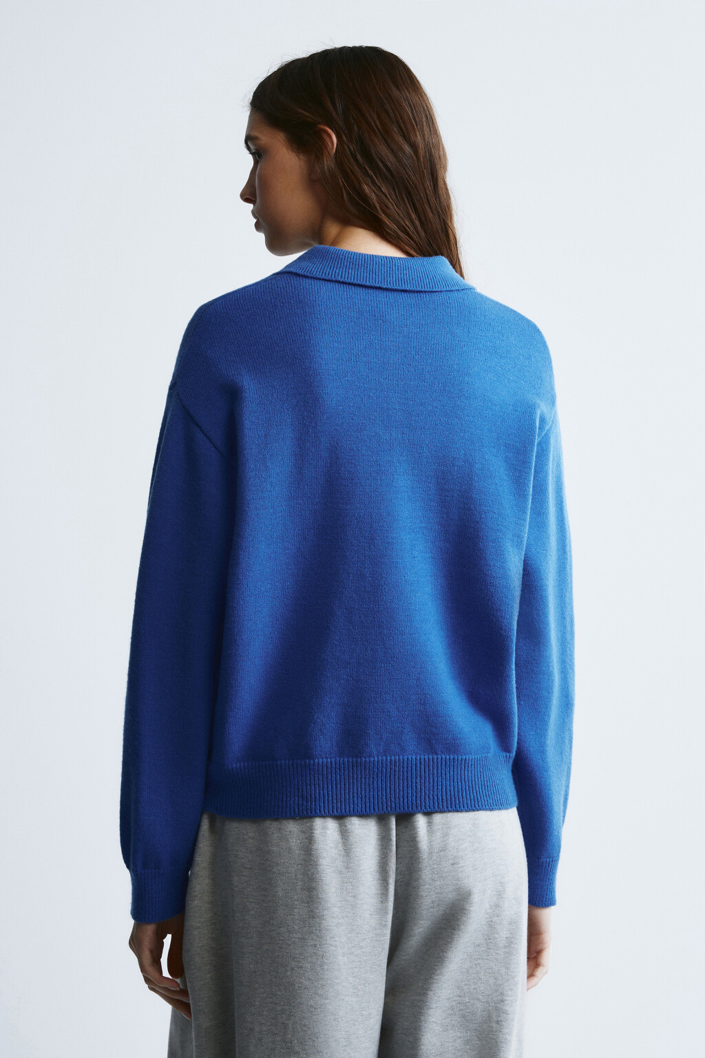 Джемпер вязаный с вышивкой - цвет синий - 4