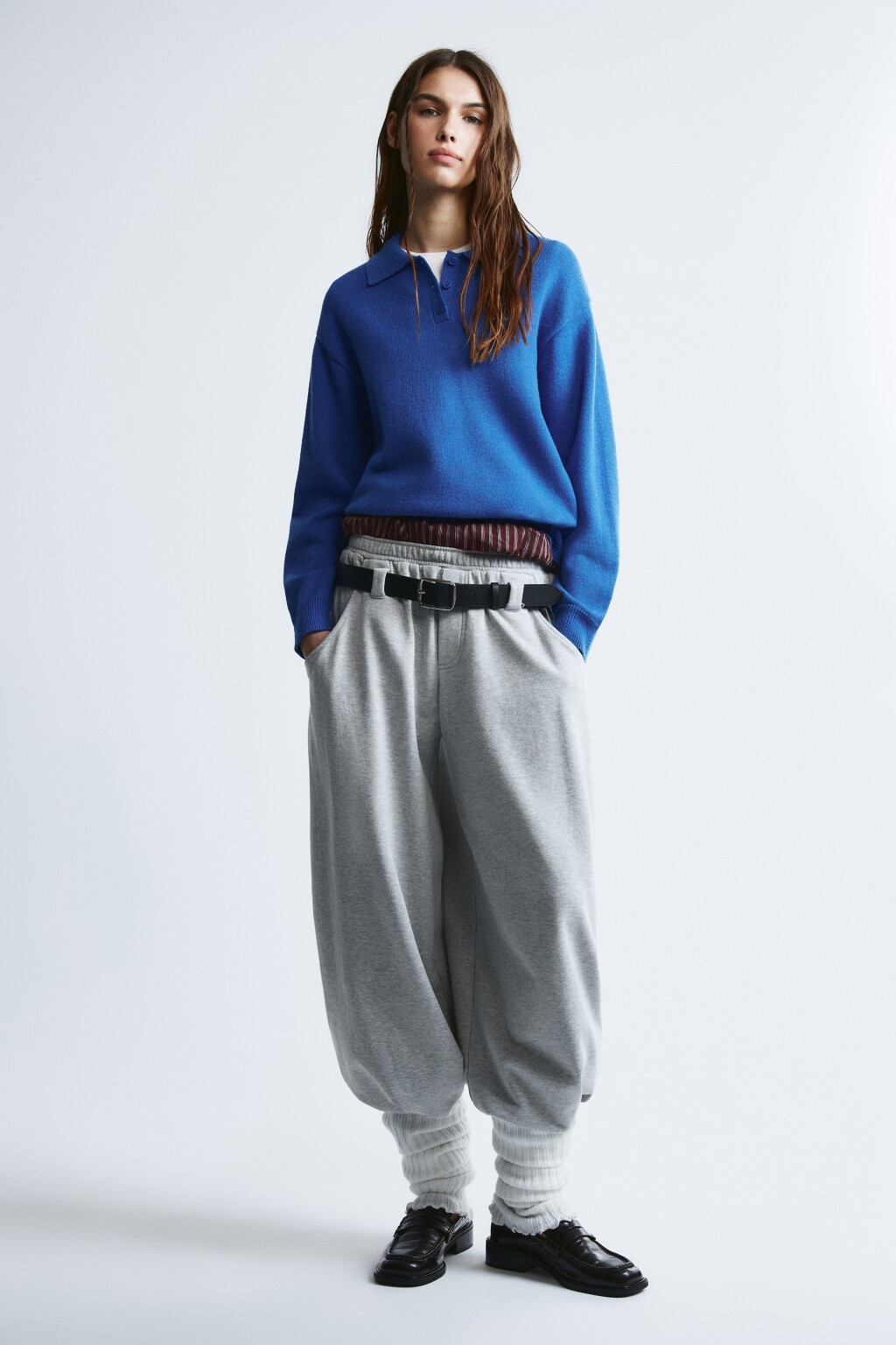 Джемпер вязаный с вышивкой - цвет синий - 5