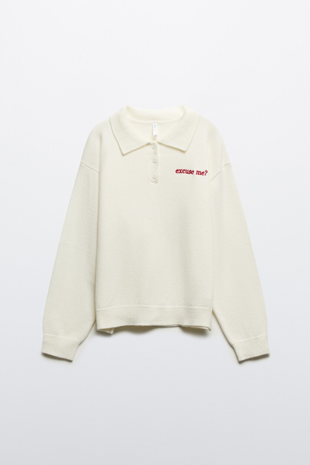 Джемпер вязаный с вышивкой - цвет молочный - 8