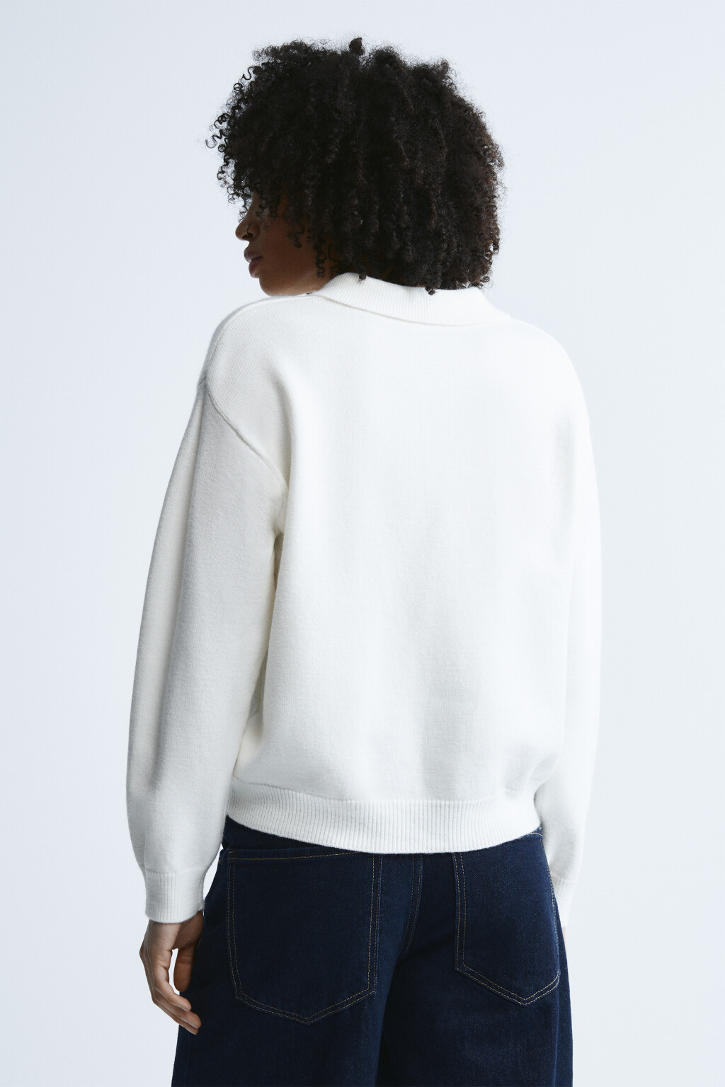 Джемпер вязаный с вышивкой - цвет молочный - 4