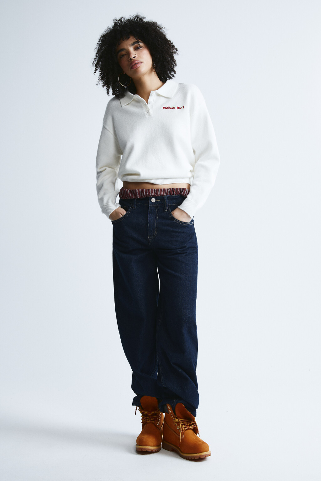 Джемпер вязаный с вышивкой - цвет молочный - 5