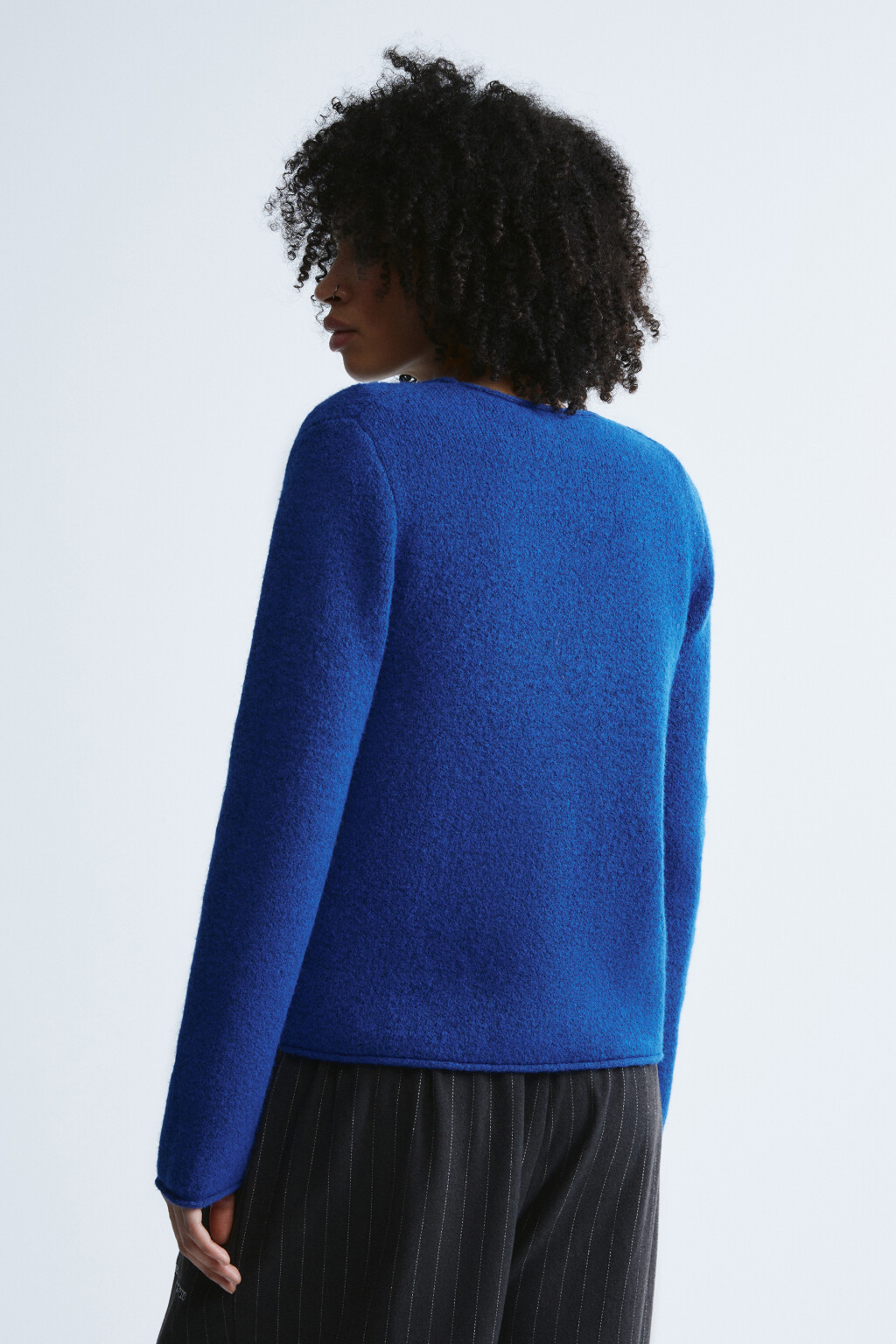 Кардиган вязаный с шерстью - цвет синий - 5