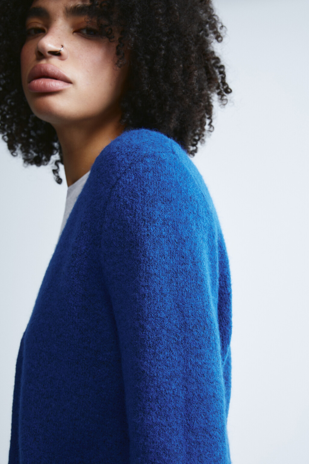 Кардиган вязаный с шерстью - цвет синий - 8