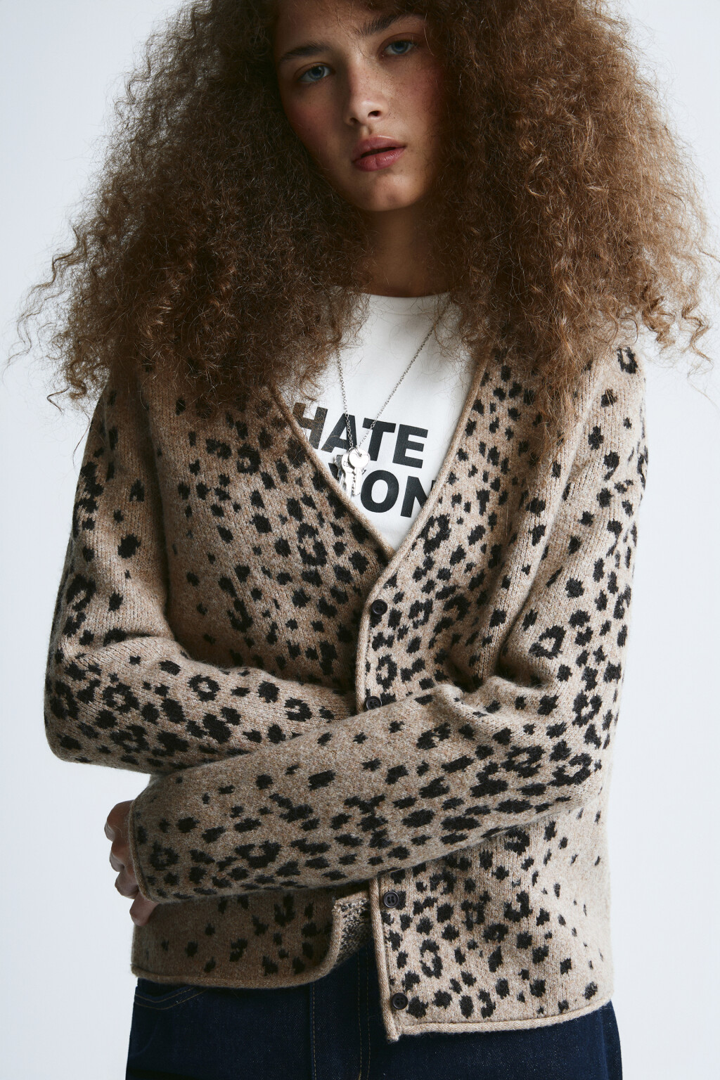 Кардиган вязаный с шерстью - цвет бежевый - 1