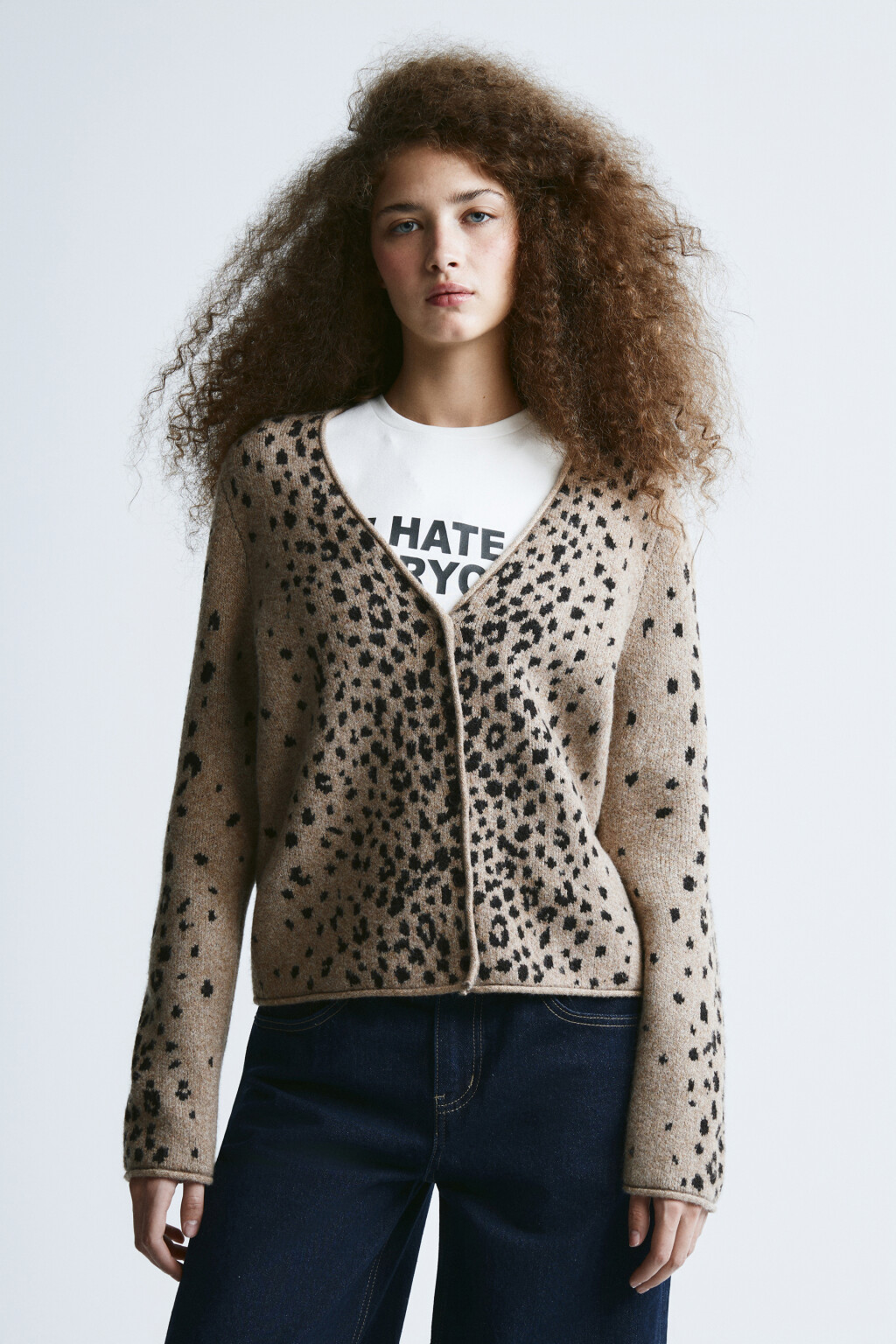 Кардиган вязаный с шерстью - цвет бежевый - 3