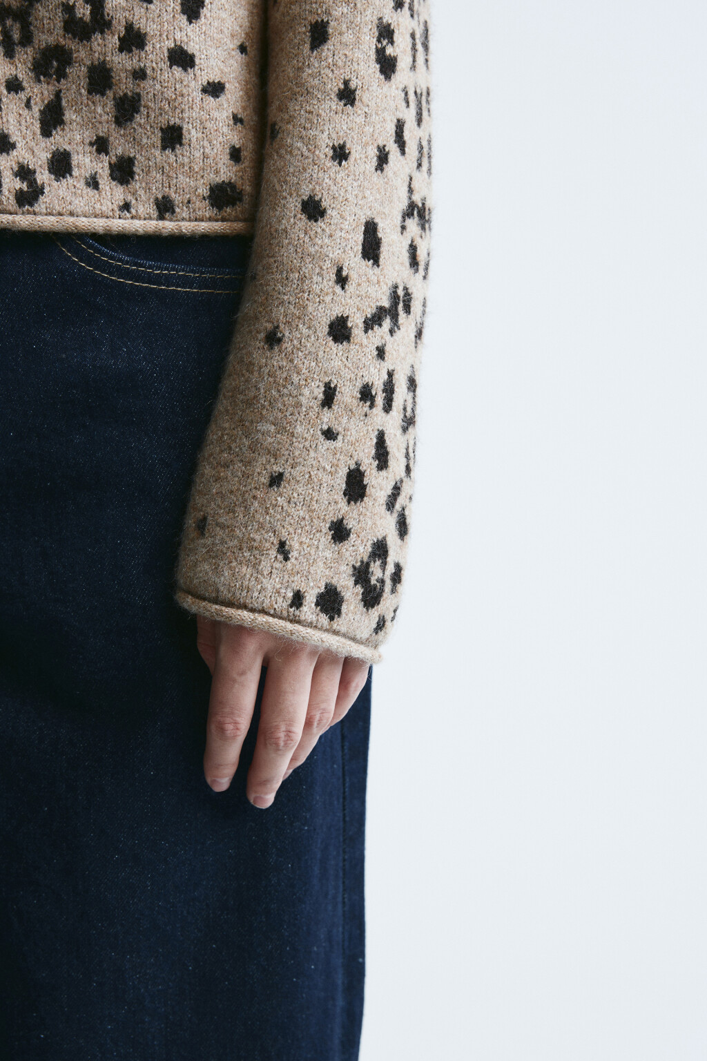 Кардиган вязаный с шерстью - цвет бежевый - 7