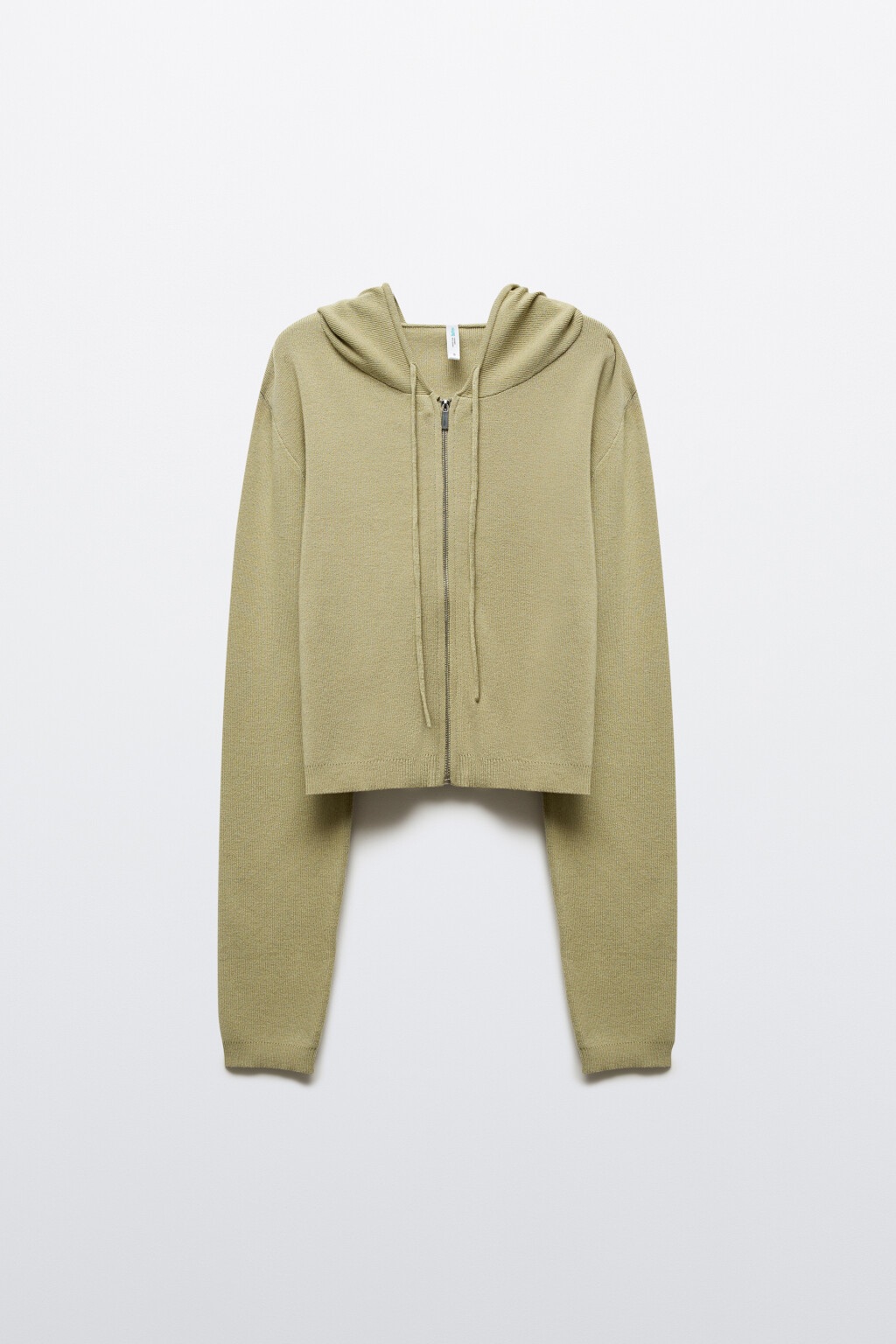 Худи-зипка вязаная с капюшоном - цвет зеленый - 7