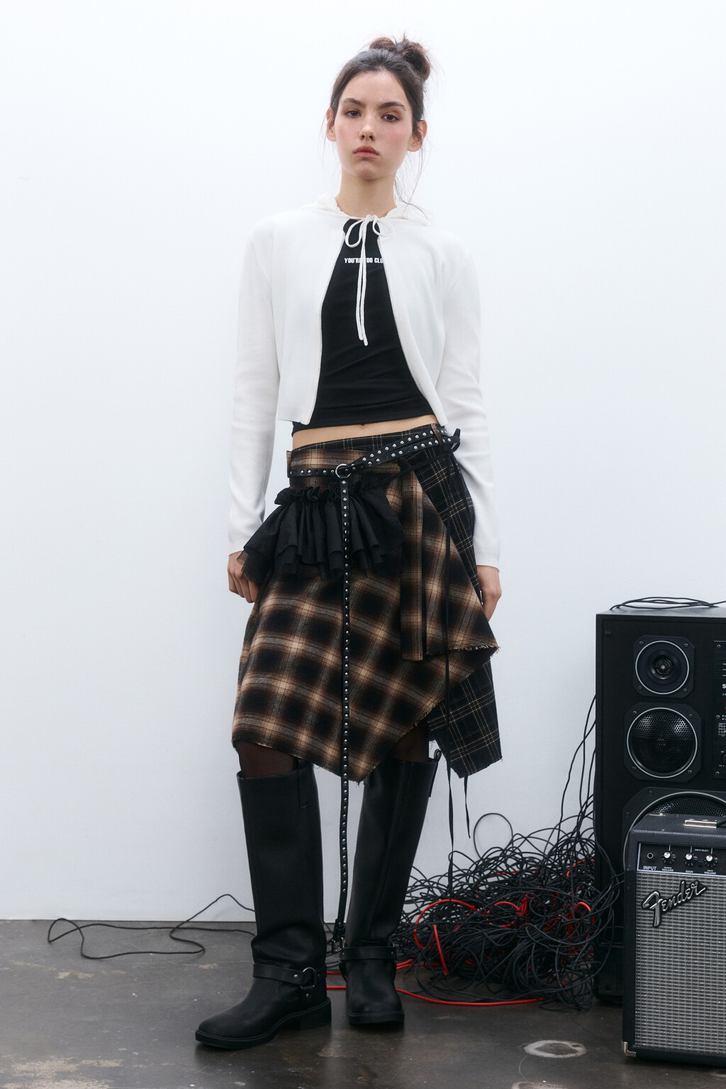 Худи-зипка вязаная с капюшоном - цвет молочный - 4